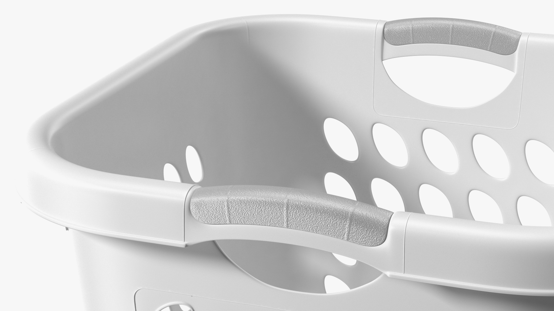 3D model Plastic Laundry Basket Square White