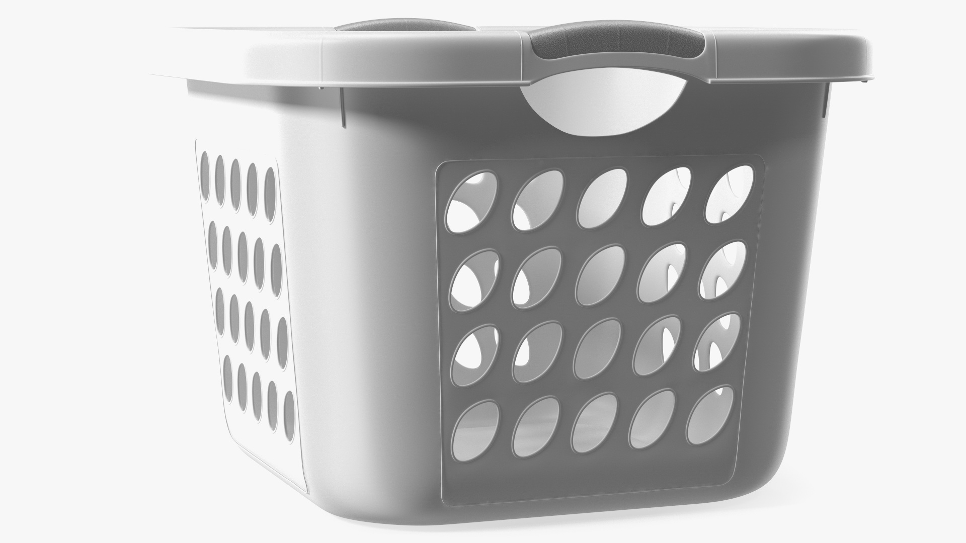 3D model Plastic Laundry Basket Square White