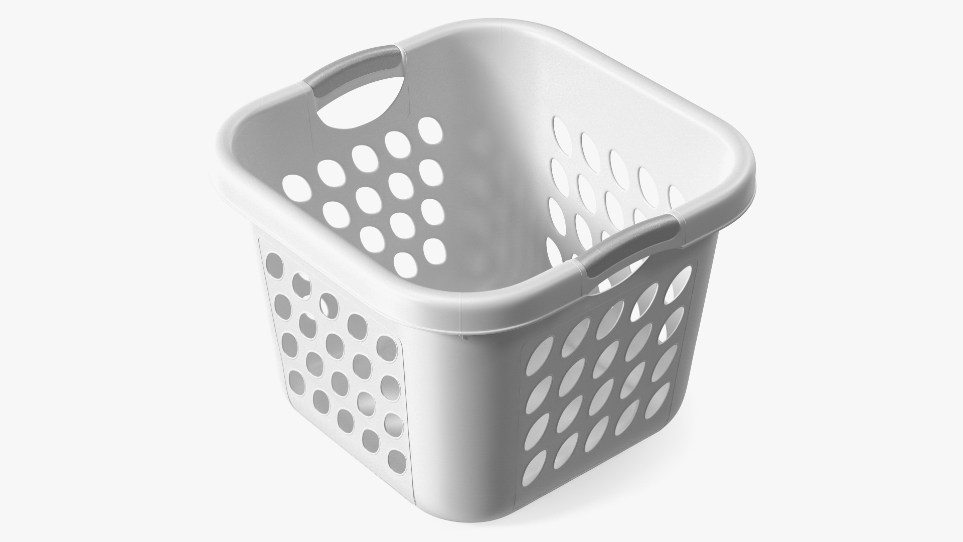3D model Plastic Laundry Basket Square White