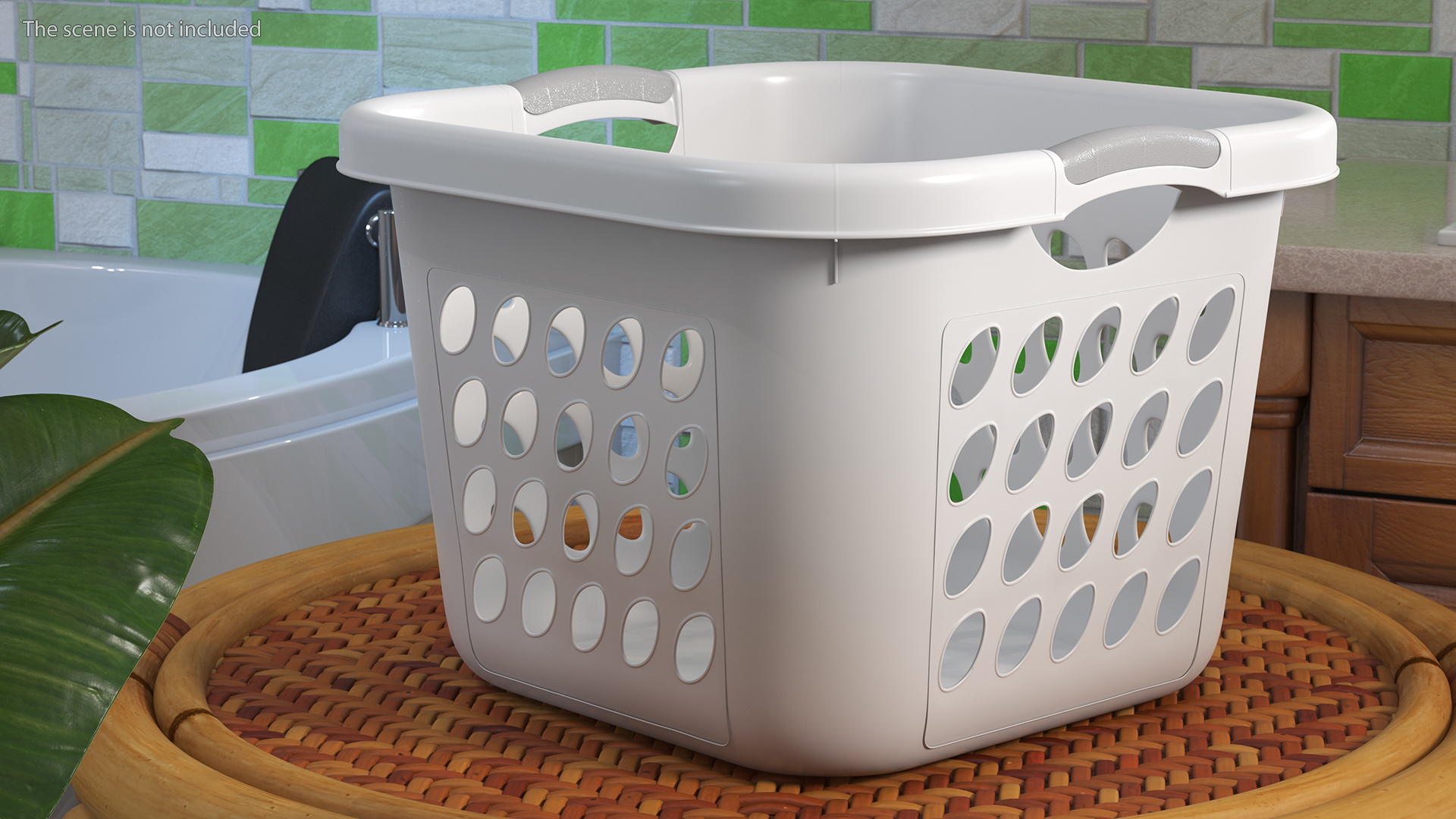 3D model Plastic Laundry Basket Square White