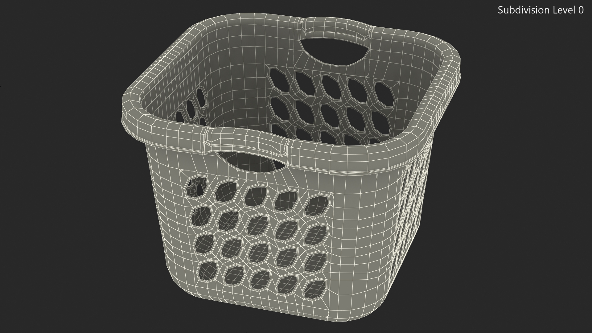 3D model Plastic Laundry Basket Square White