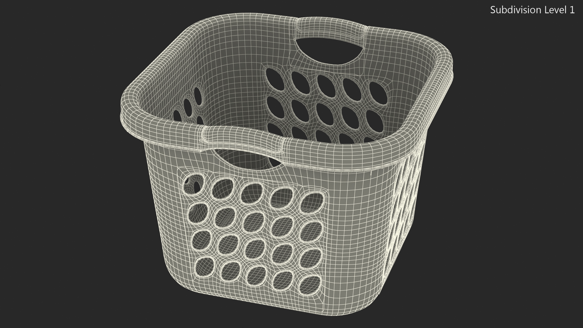 3D model Plastic Laundry Basket Square White