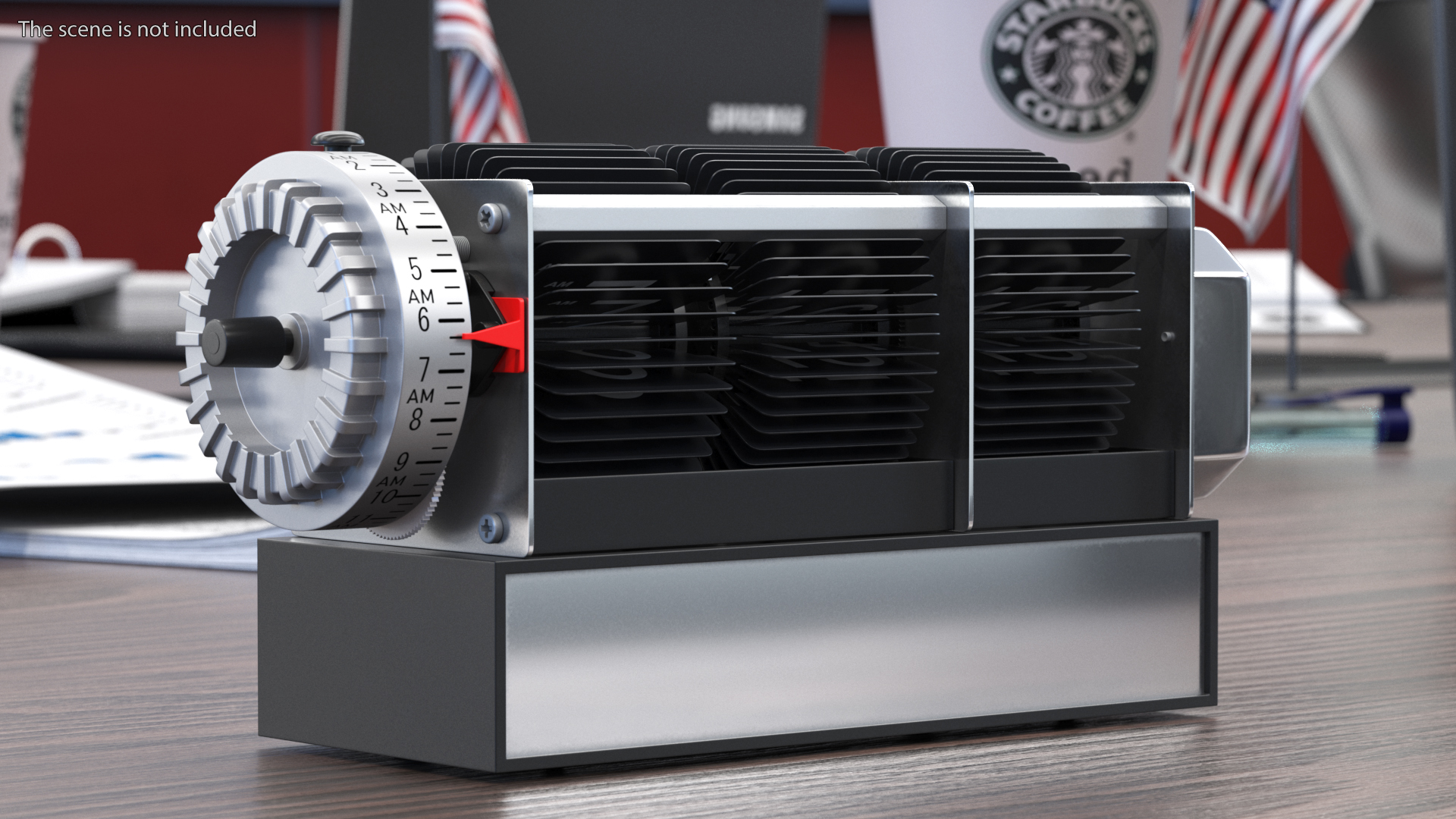 Vintage Flip Clock No Time Black 3D