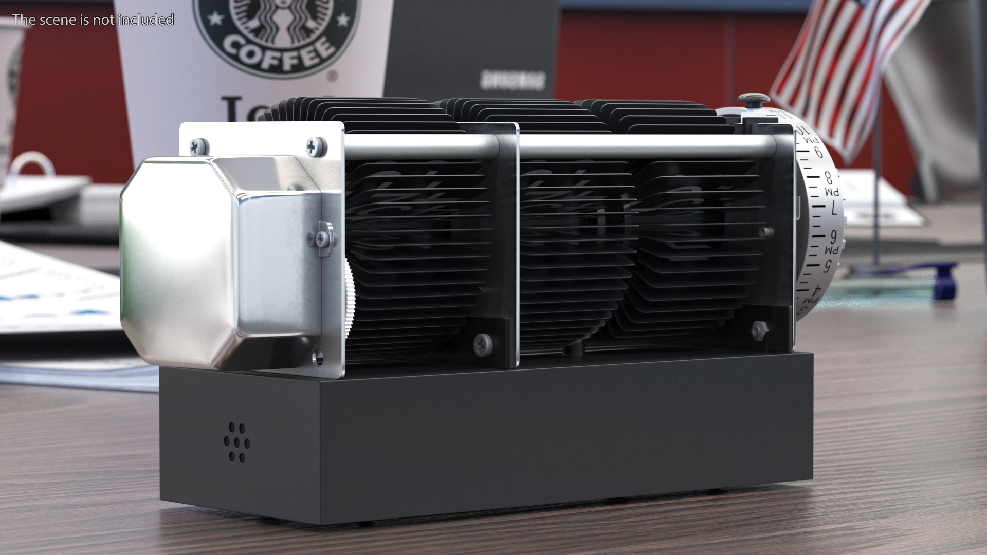 Vintage Flip Clock No Time Black 3D