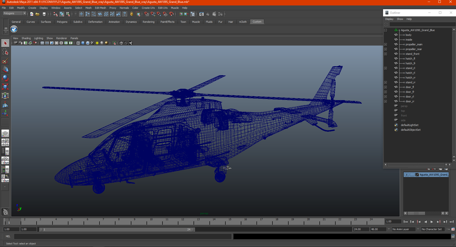 Agusta AW109S Grand Blue 3D model