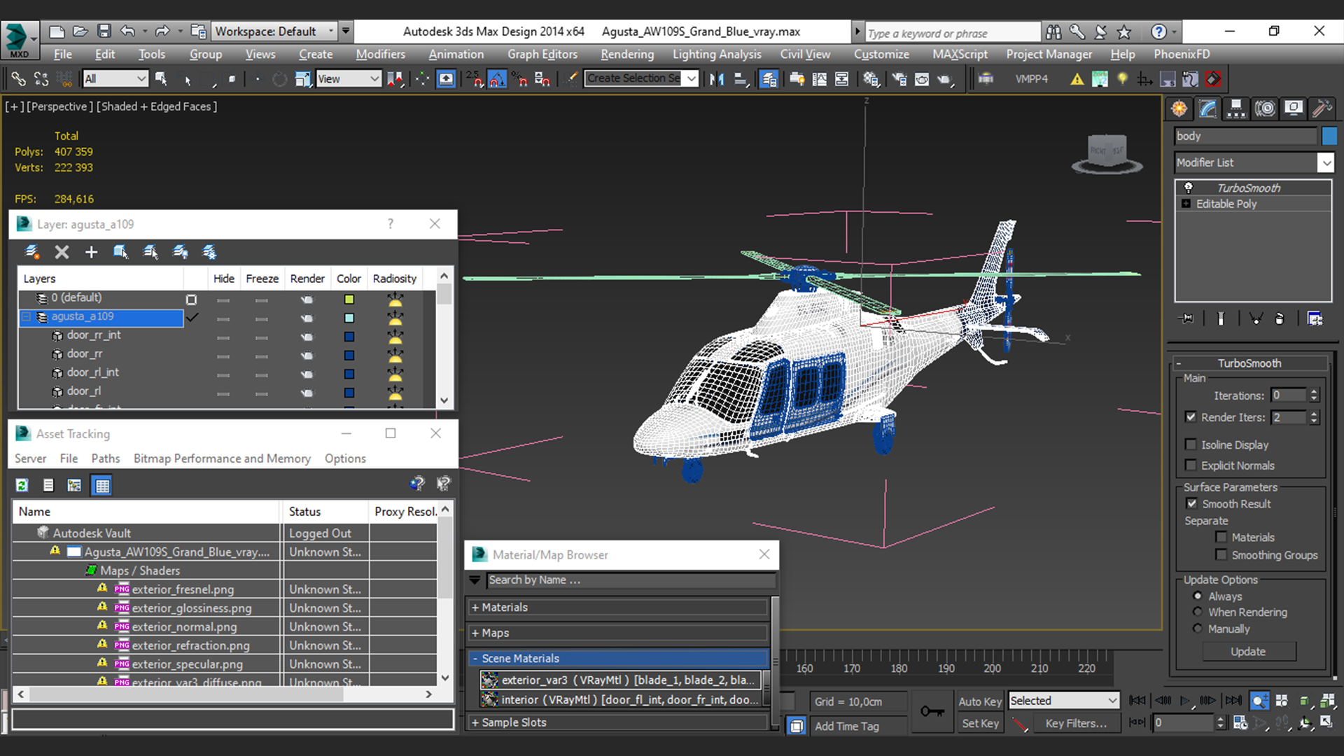 Agusta AW109S Grand Blue 3D model