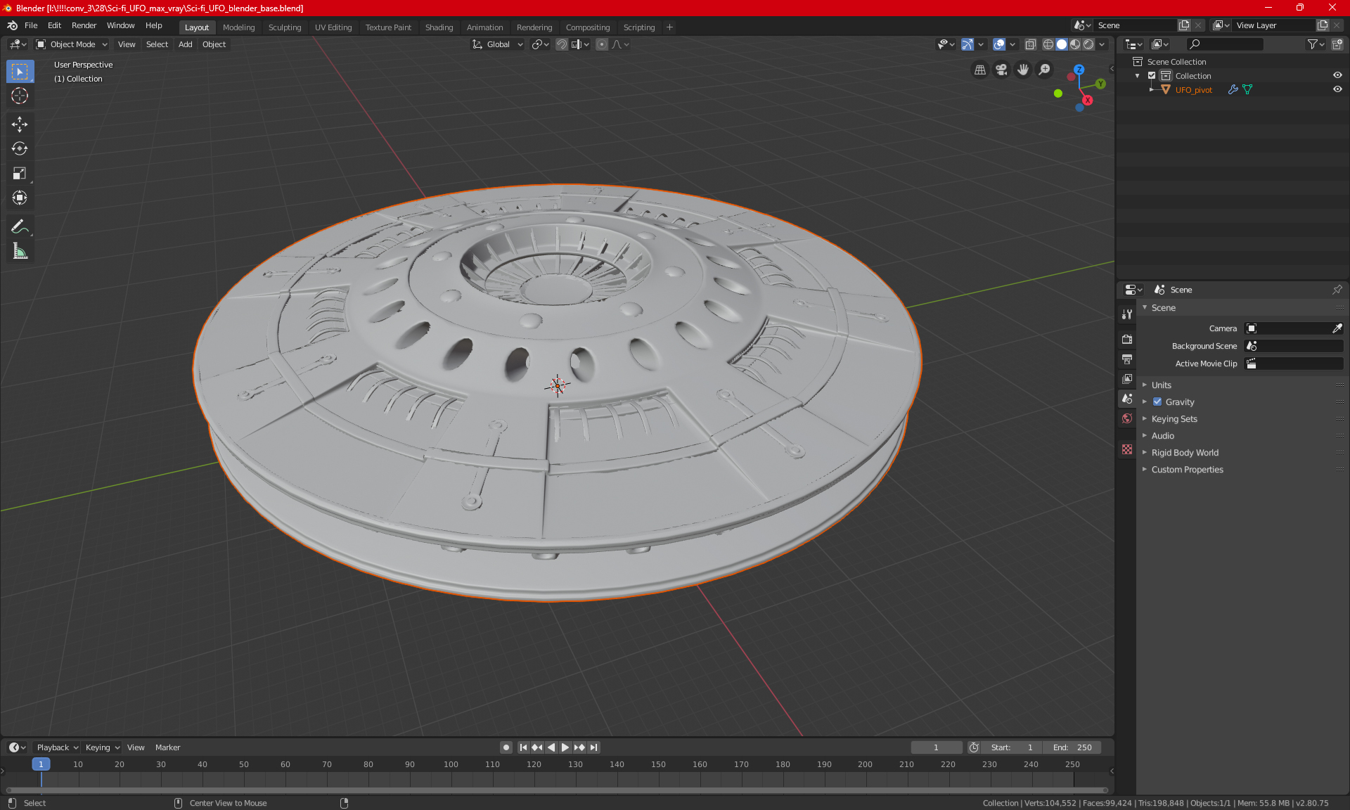 3D model Sci-fi UFO