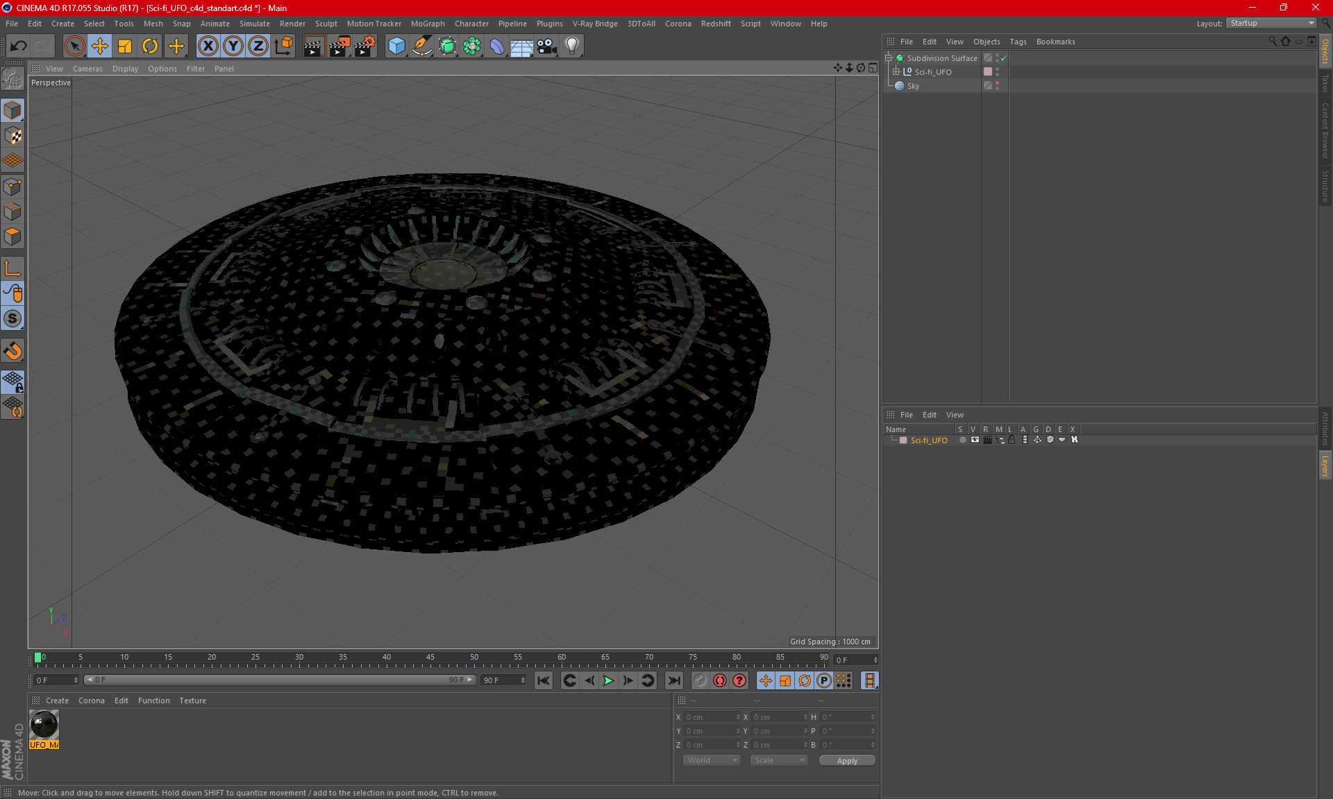 3D model Sci-fi UFO