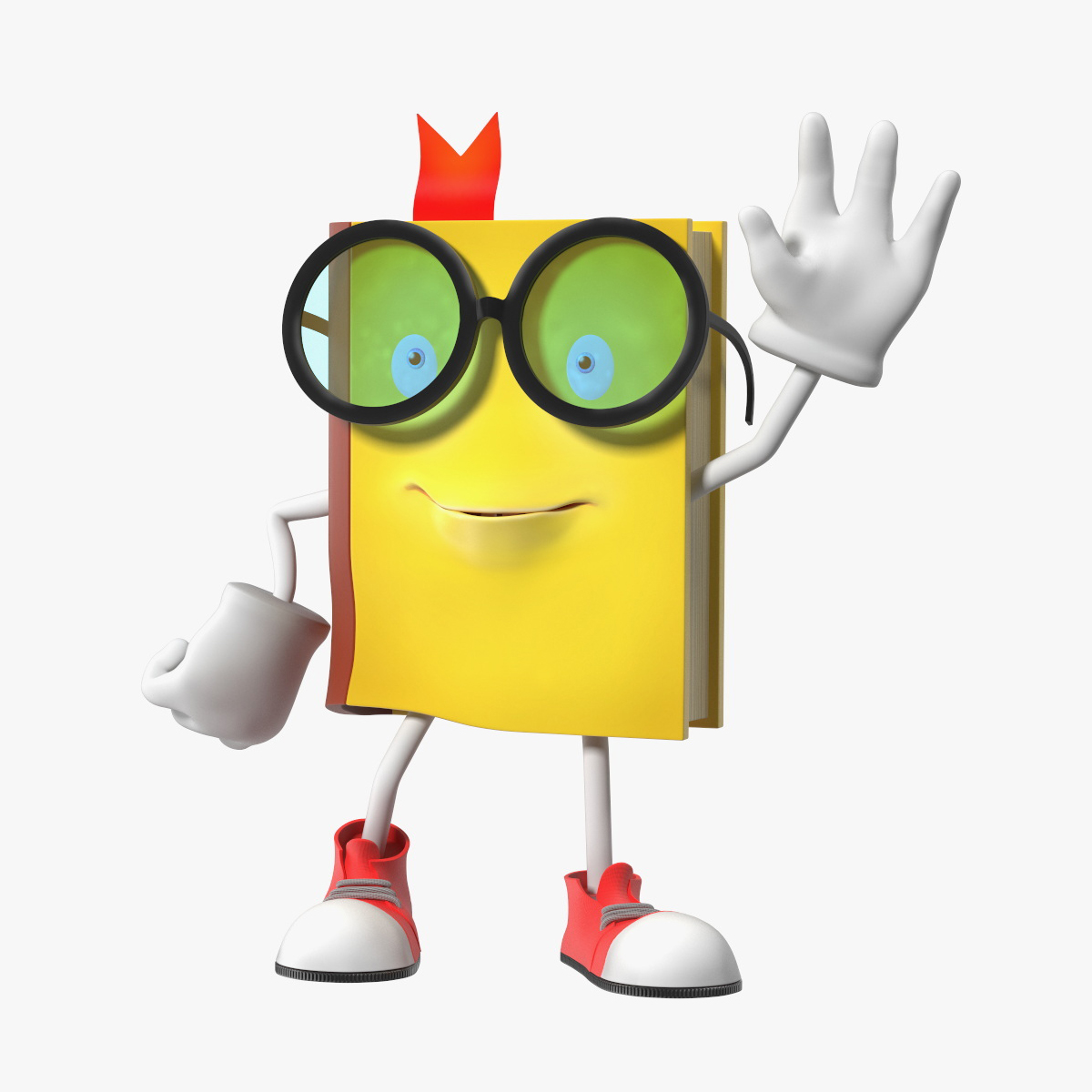 3D model Cartoon Yellow Book Rigged for Cinema 4D