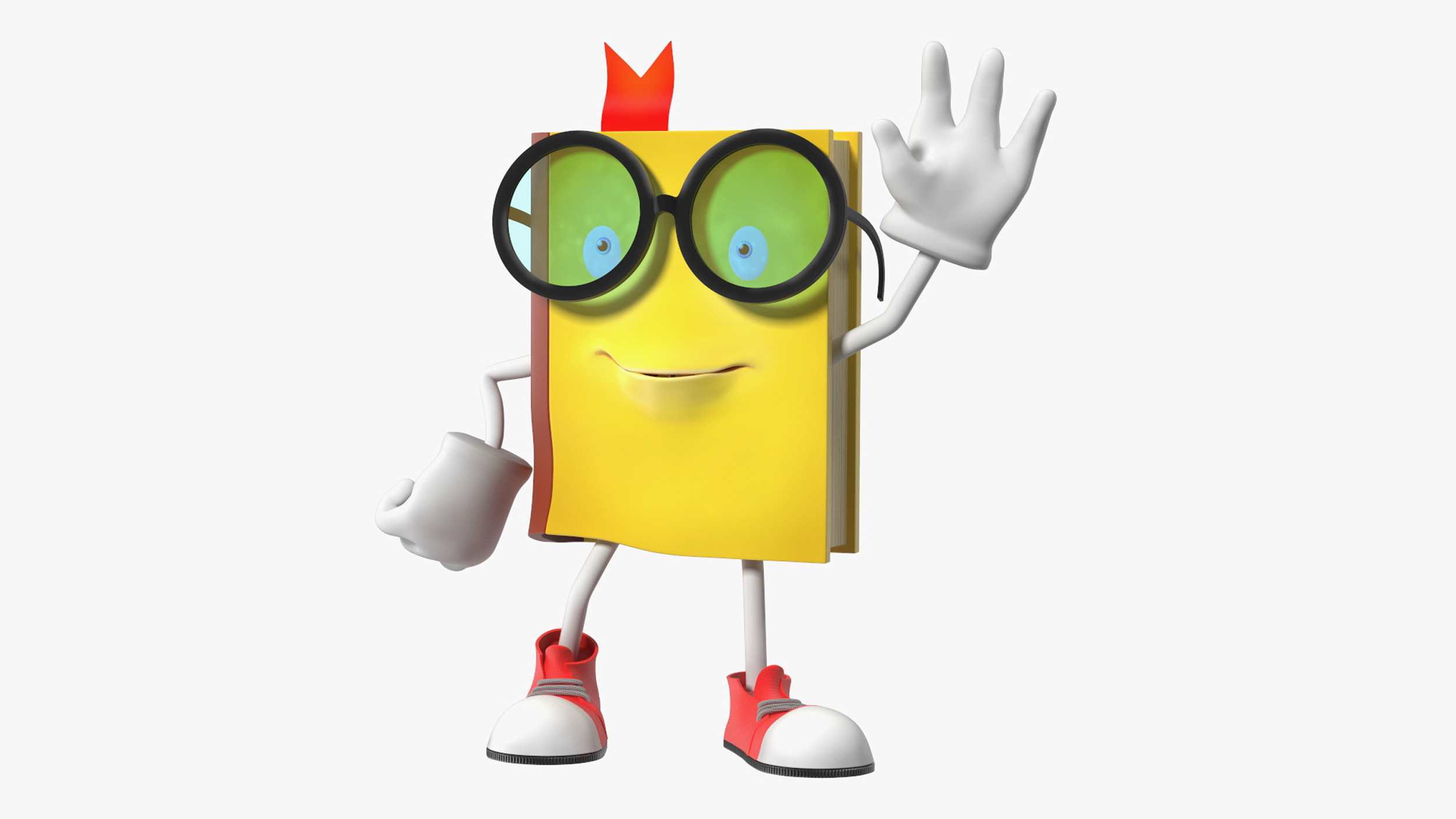 3D model Cartoon Yellow Book Rigged for Cinema 4D