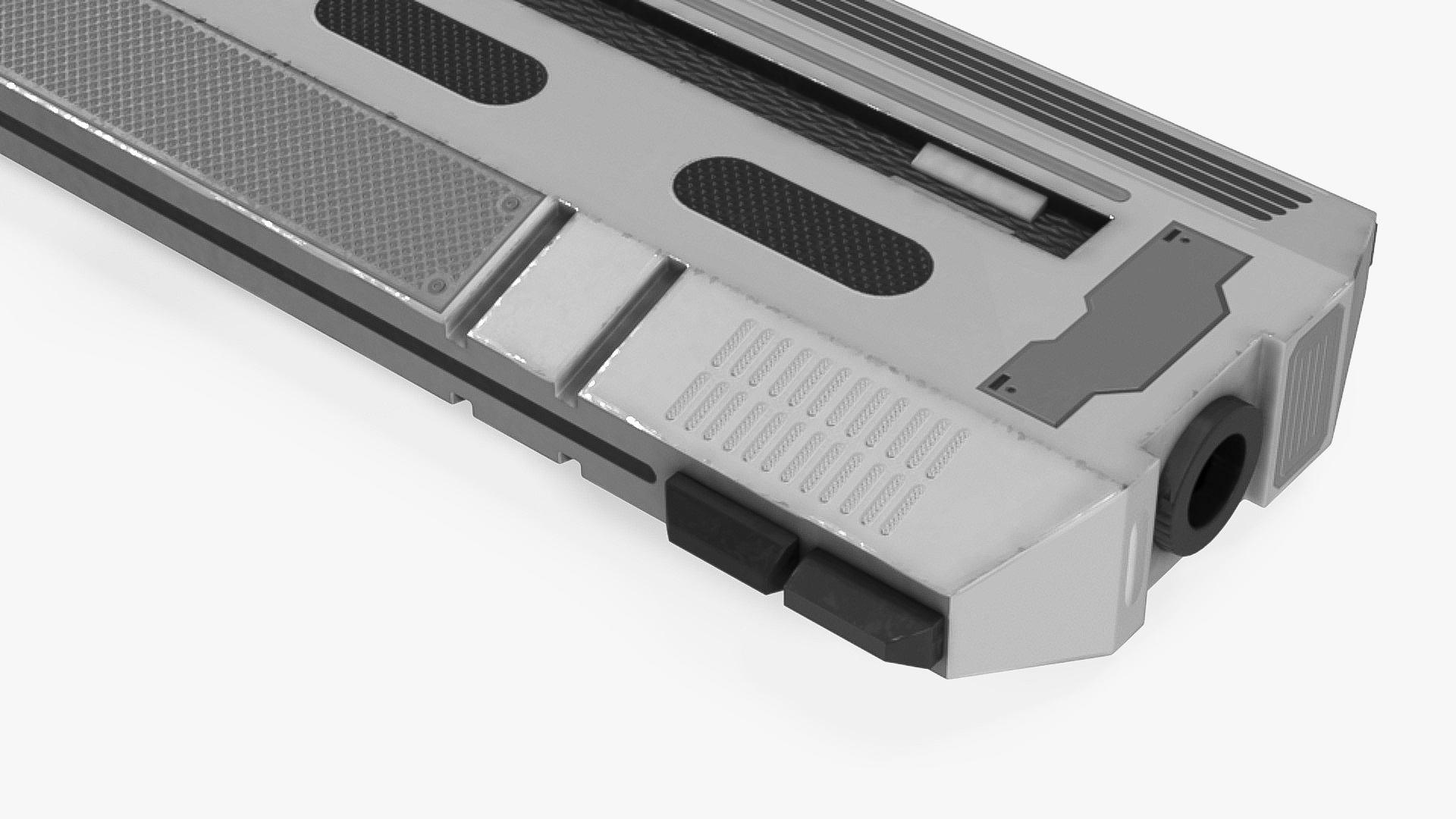 Futuristic Assault Rifle with Cartridge Grey 3D model