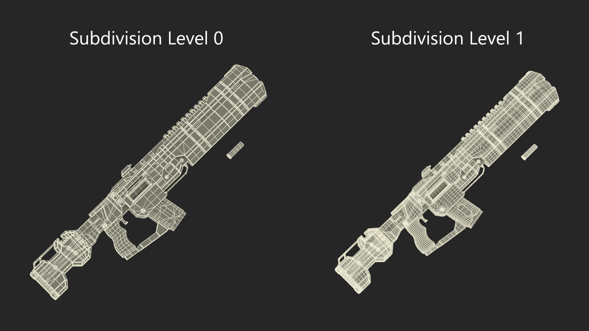 Futuristic Assault Rifle with Cartridge Grey 3D model