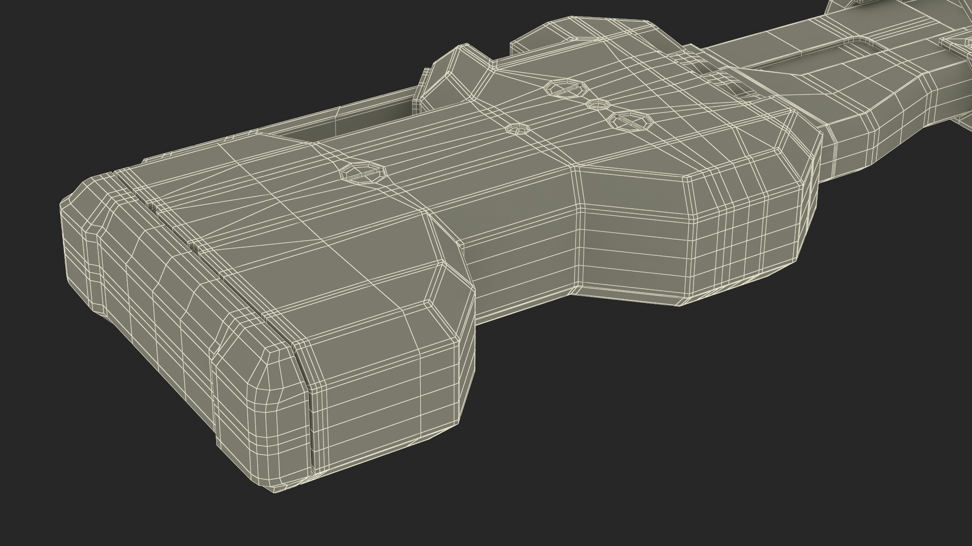Futuristic Assault Rifle with Cartridge Grey 3D model