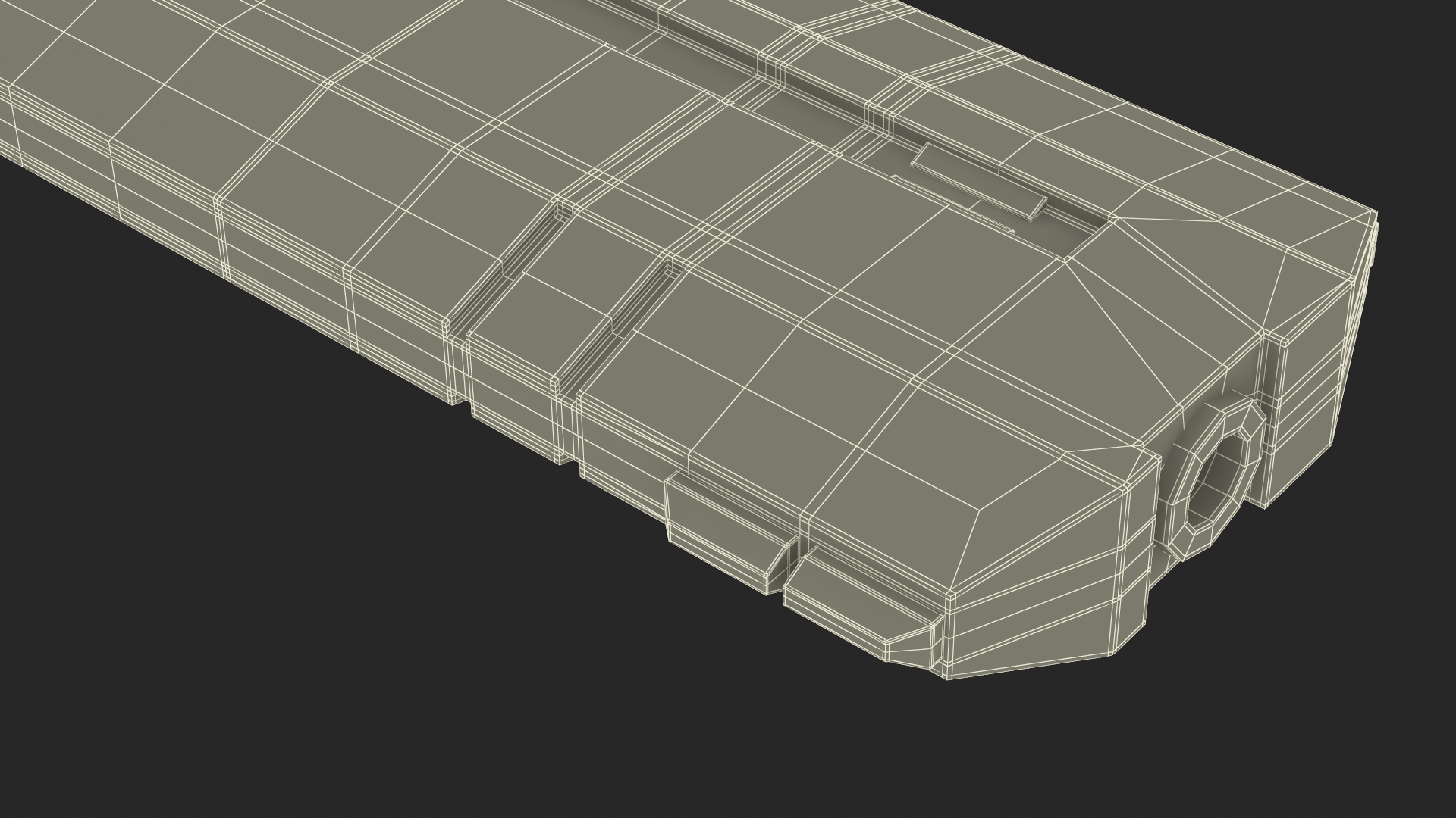 Futuristic Assault Rifle with Cartridge Grey 3D model