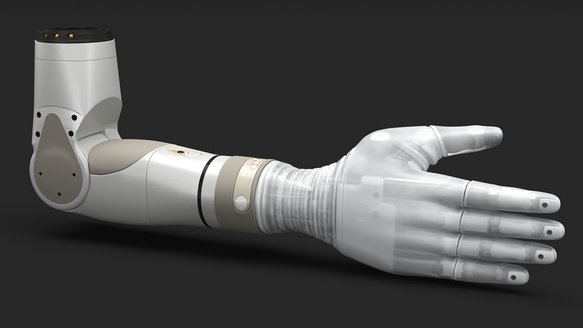 3D Bionic Arm with Elbow Deka Rigged model