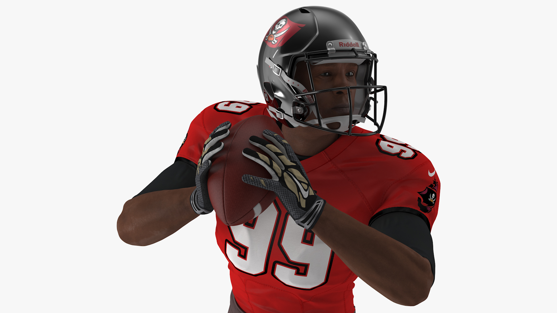 3D Tampa Bay Buccaneers American Football Player Running The Ball Fur