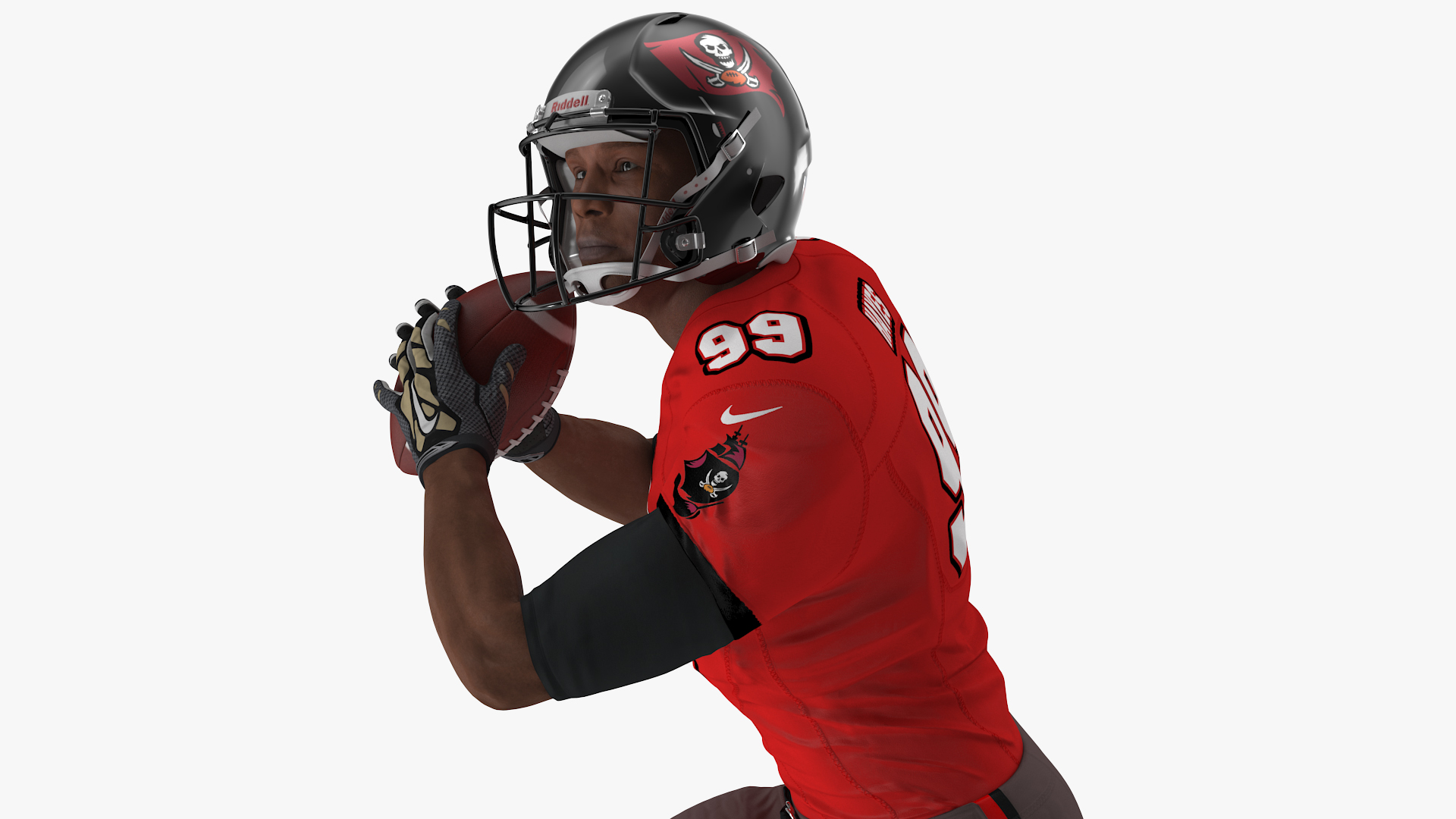3D Tampa Bay Buccaneers American Football Player Running The Ball Fur