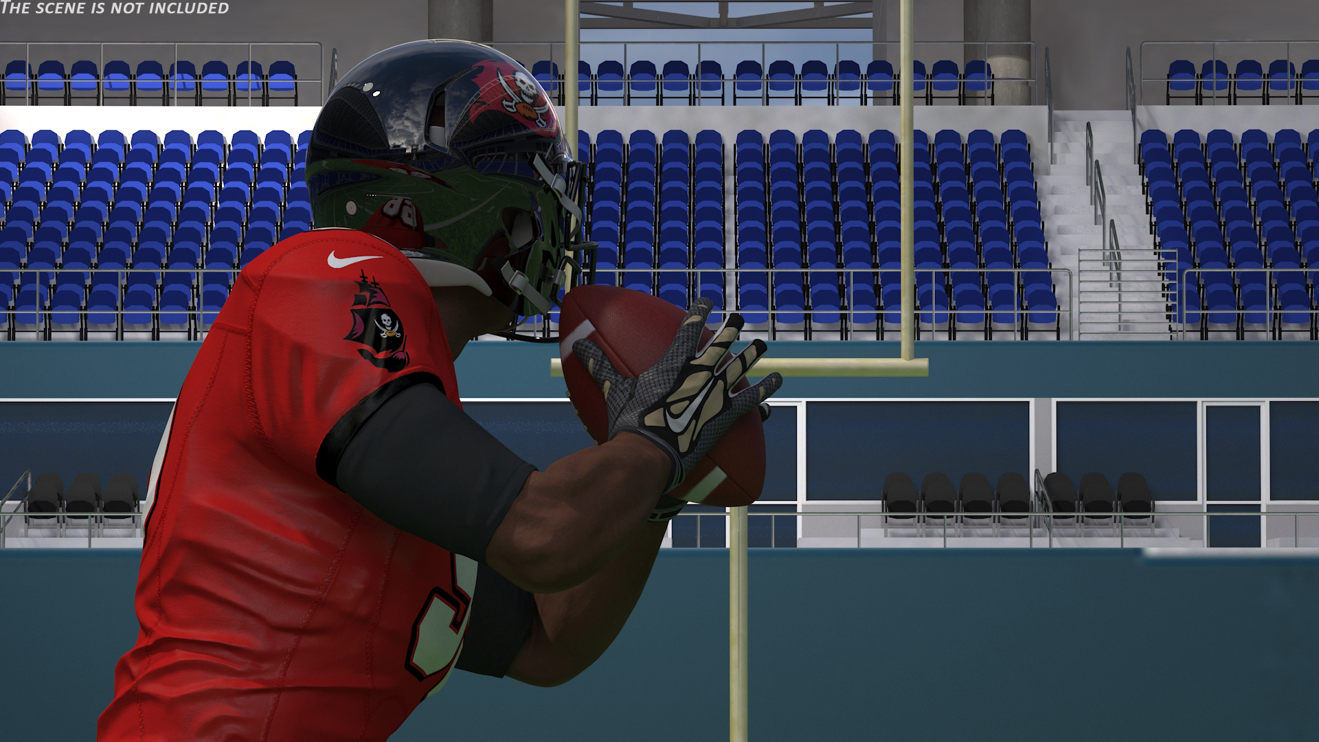 3D Tampa Bay Buccaneers American Football Player Running The Ball Fur