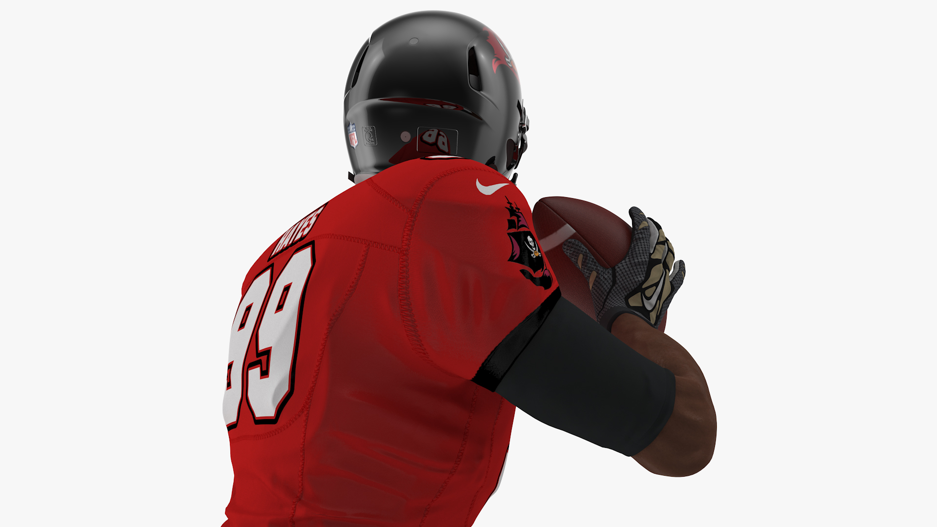 3D Tampa Bay Buccaneers American Football Player Running The Ball Fur