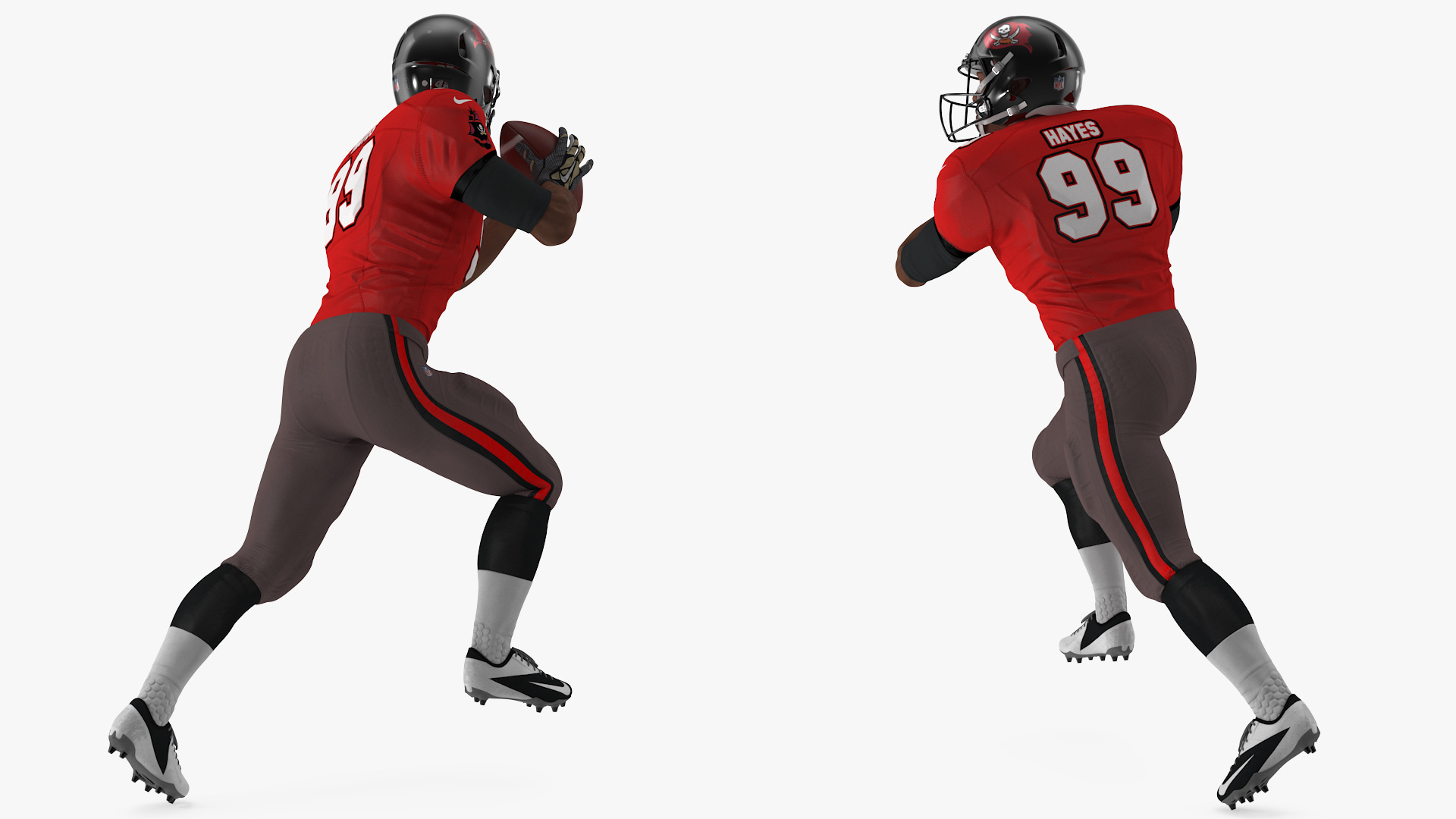 3D Tampa Bay Buccaneers American Football Player Running The Ball Fur
