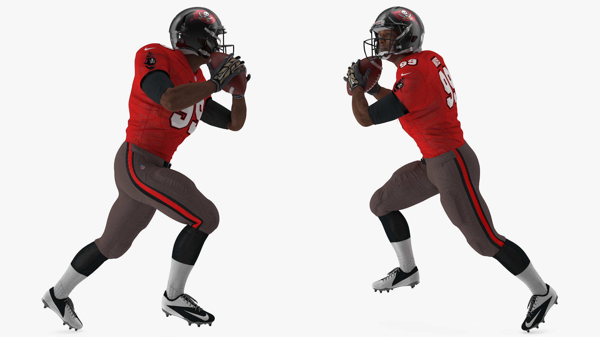 3D Tampa Bay Buccaneers American Football Player Running The Ball Fur