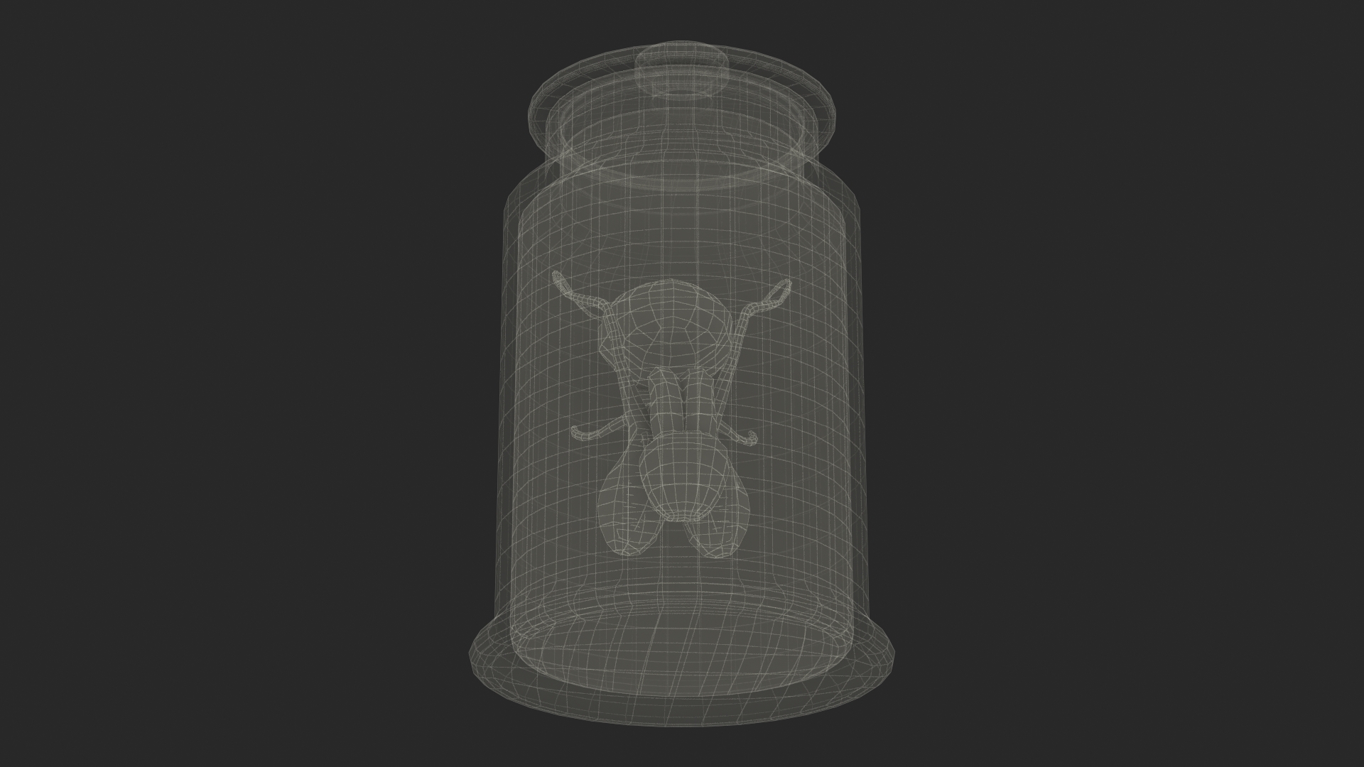 Male Genitalia in Glass Jar 3D