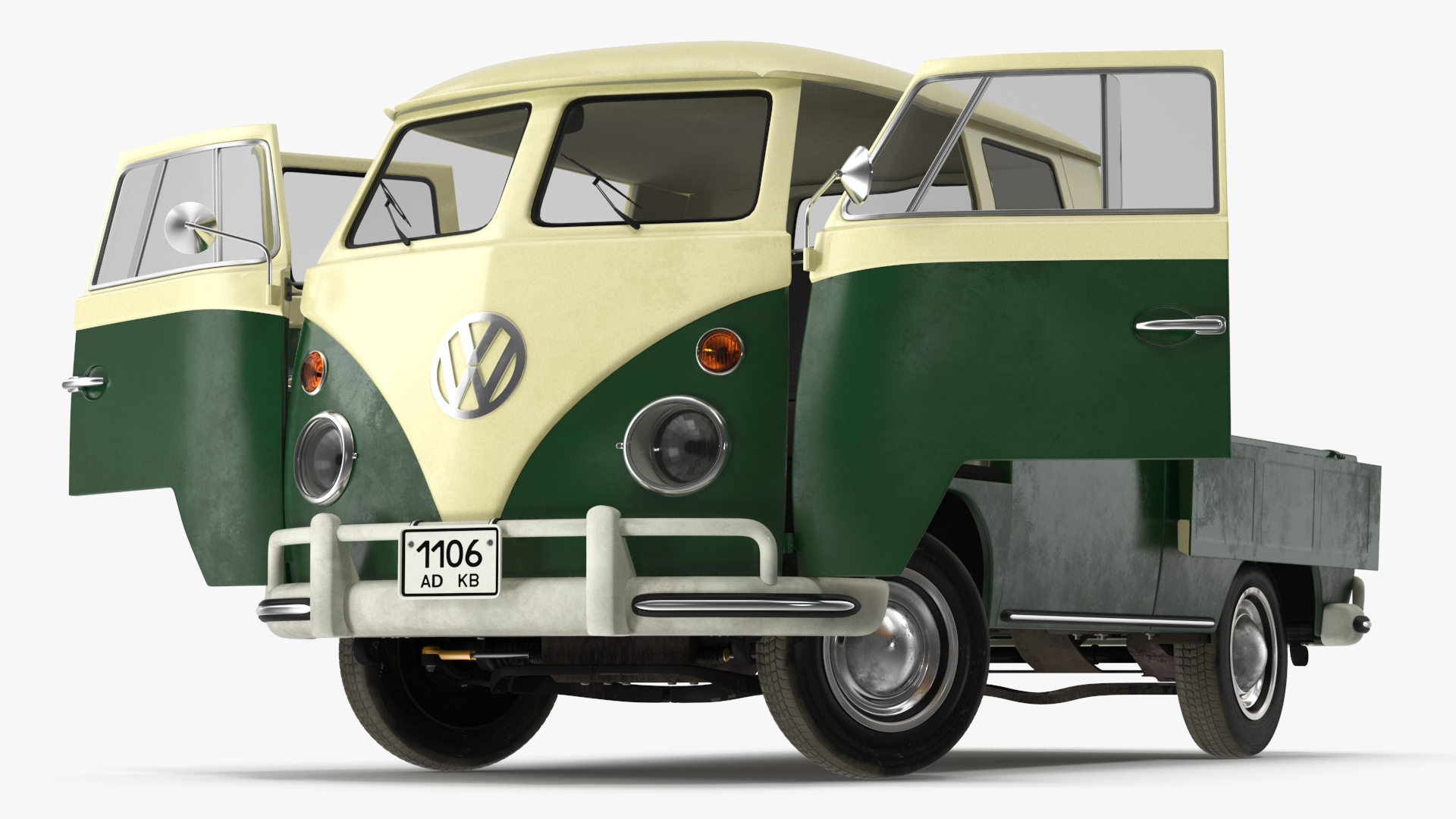 3D model Classic Volkswagen Type 2 Pickup Truck Rigged