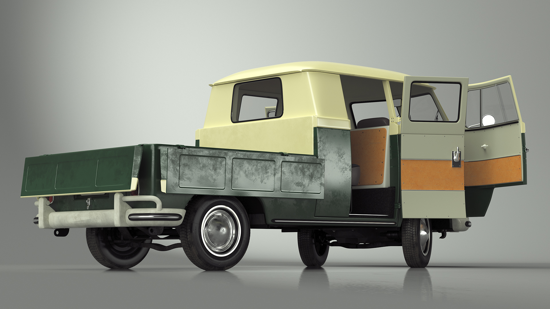 3D model Classic Volkswagen Type 2 Pickup Truck Rigged