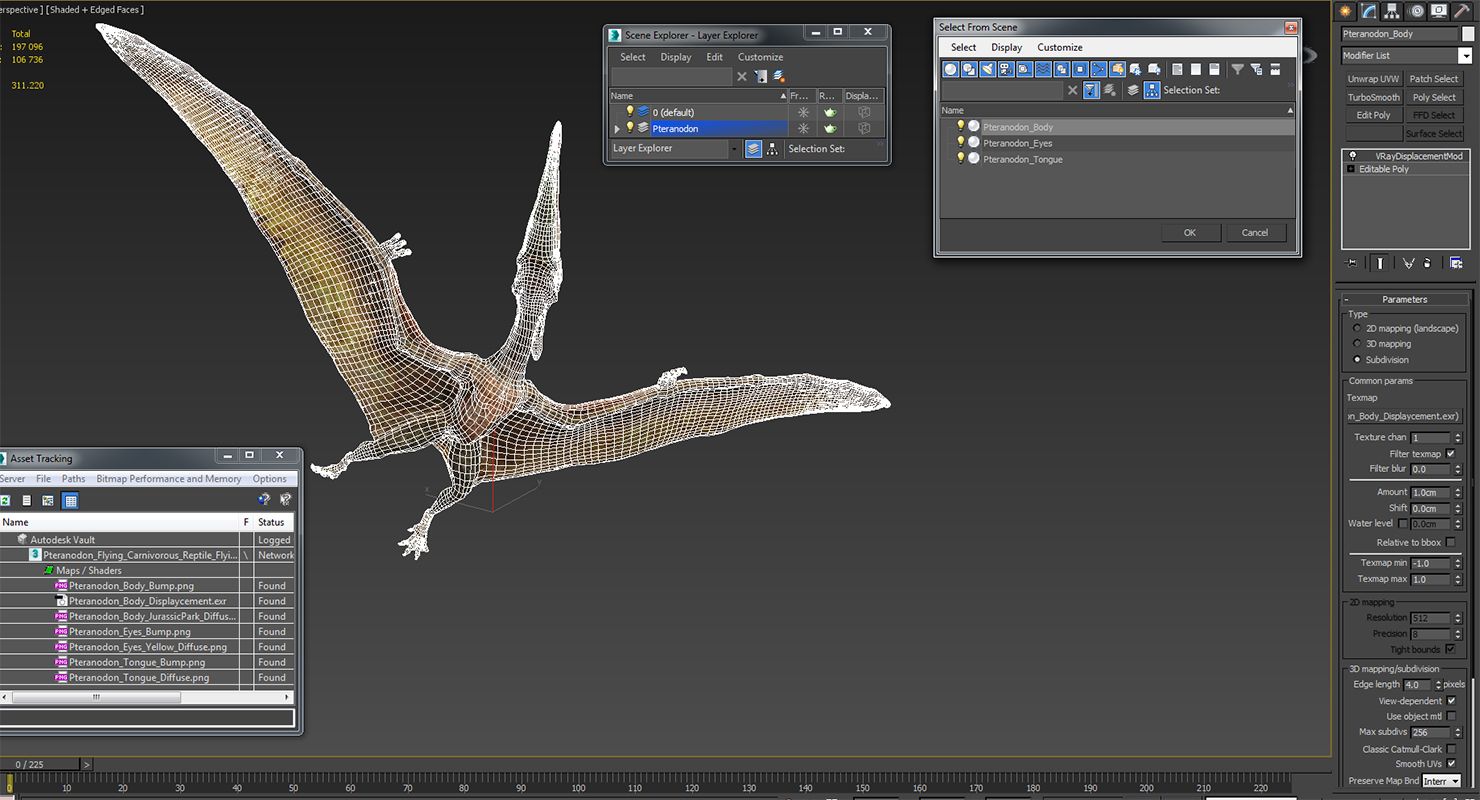 Pteranodon Flying Carnivorous Reptile Flying Pose 3D model