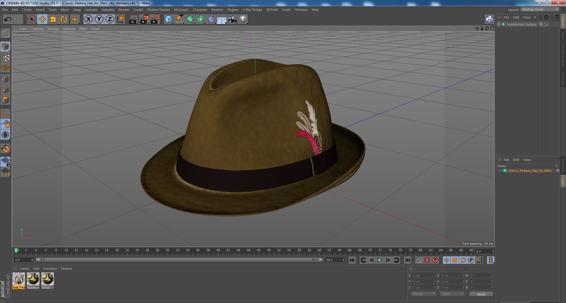 3D Classic Fedora Hat for Men