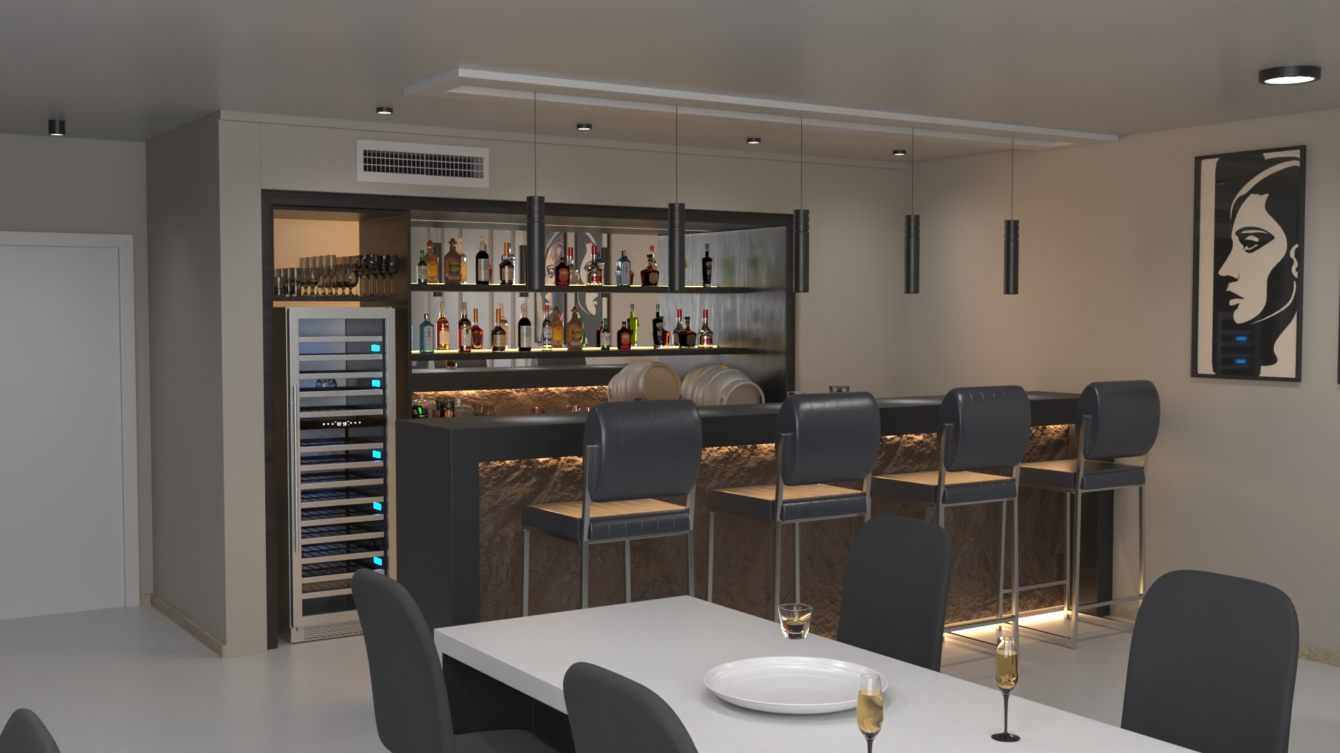 3D Private Home Bar