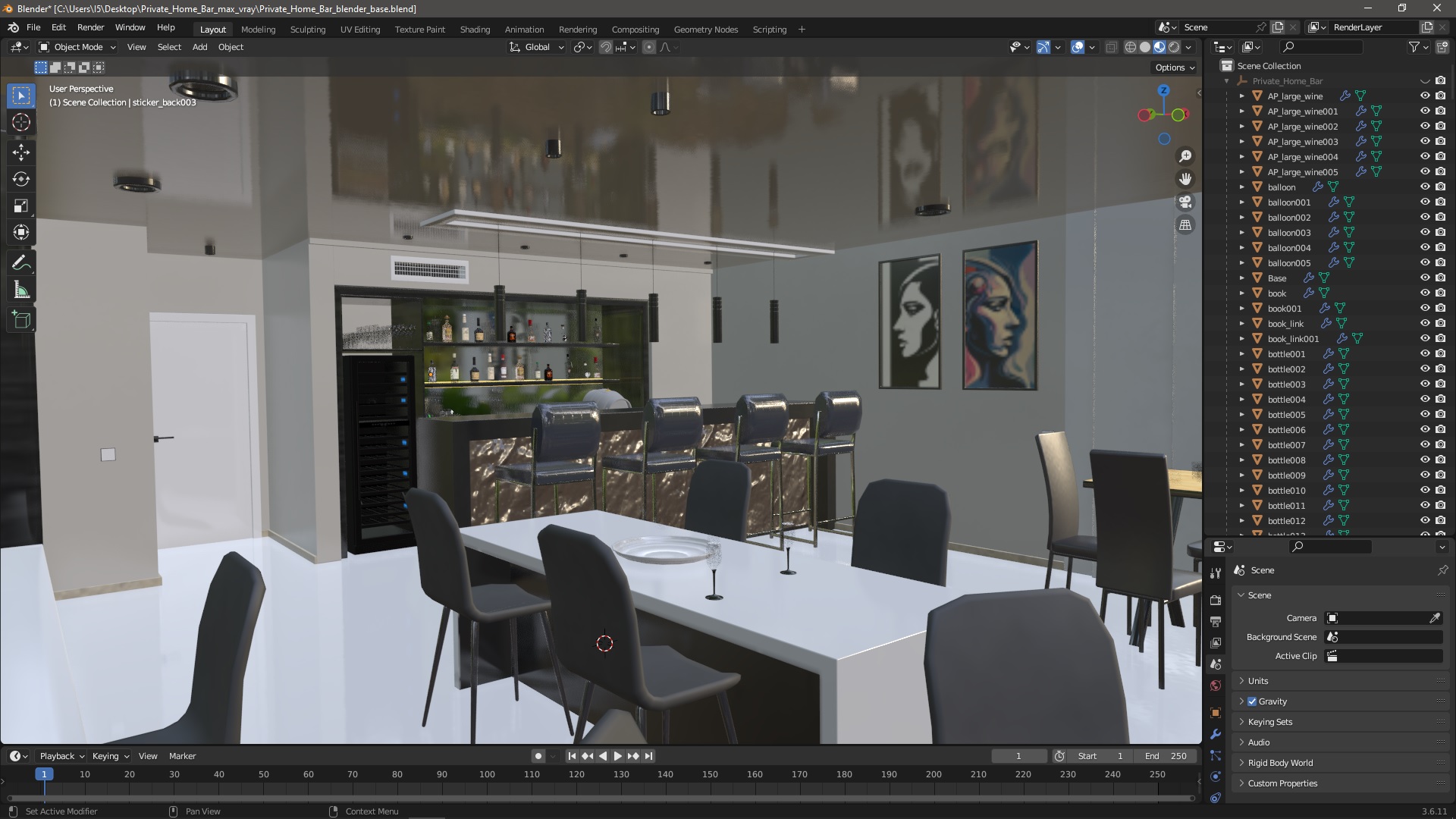 3D Private Home Bar