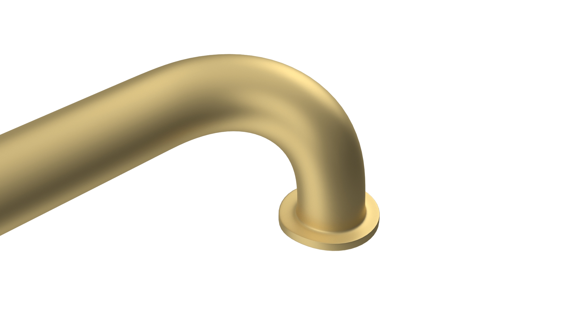 Door Handle Vintage Long Gold 3D model