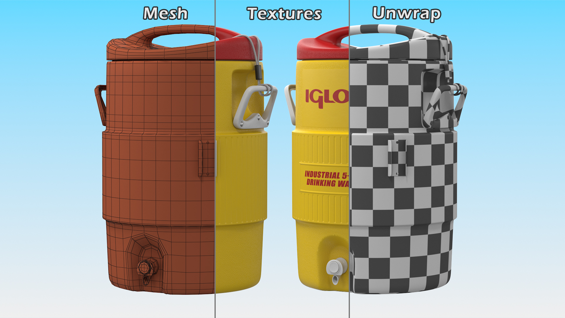Igloo 5 Gallon Heat Stress Solution Industrial Water Cooler 3D model