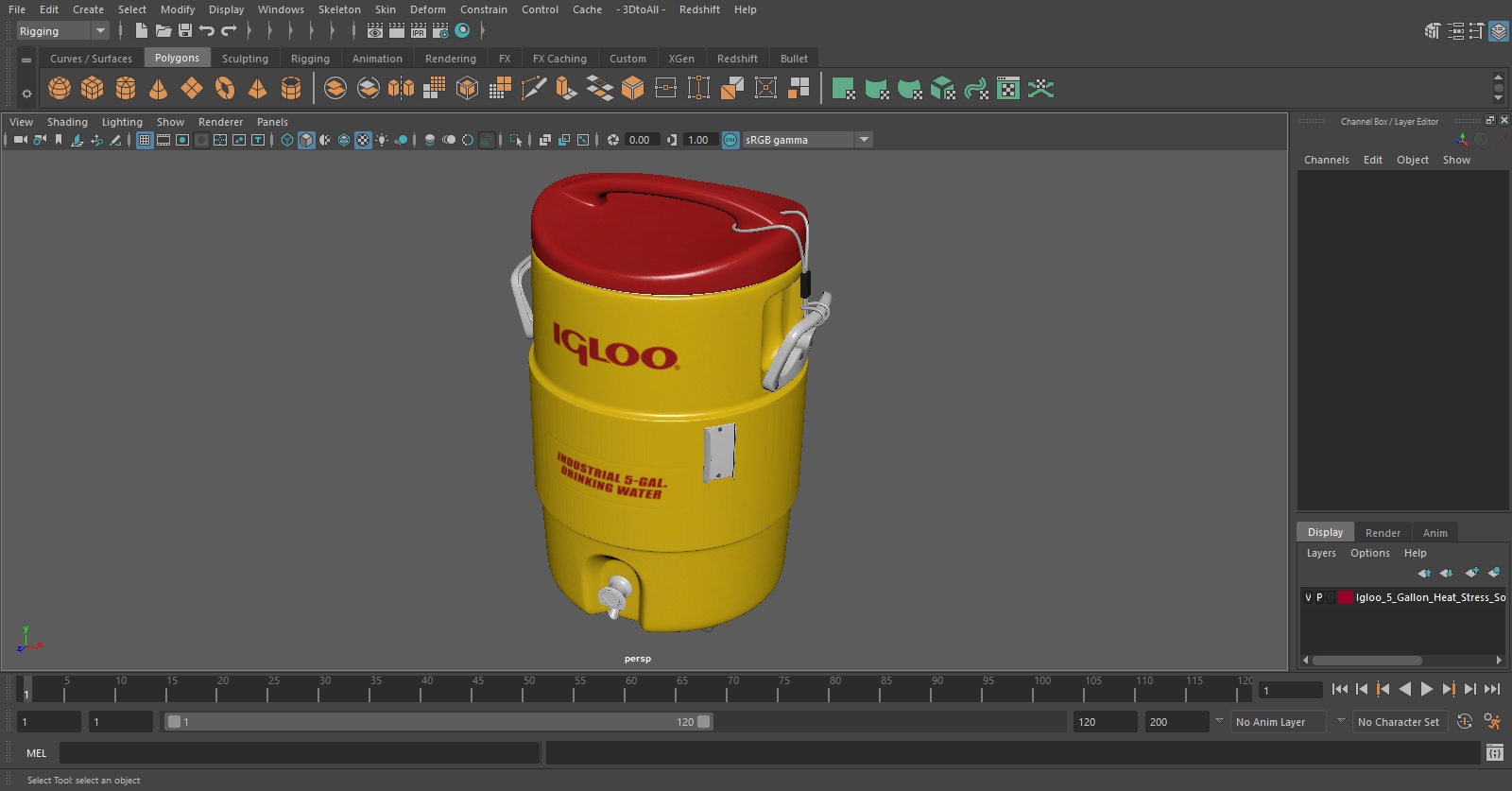 Igloo 5 Gallon Heat Stress Solution Industrial Water Cooler 3D model