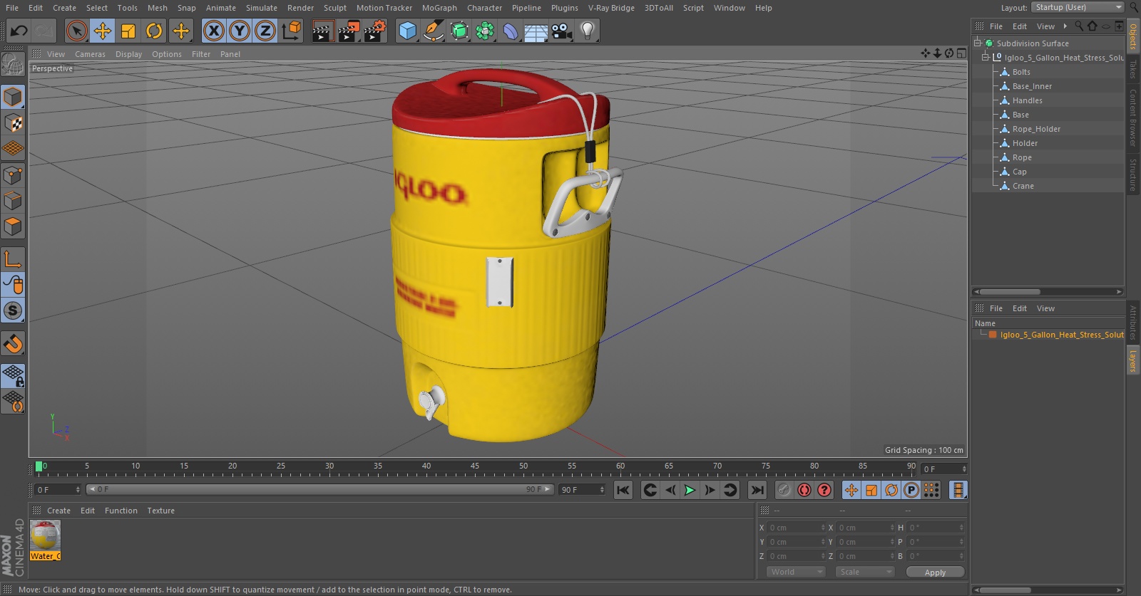 Igloo 5 Gallon Heat Stress Solution Industrial Water Cooler 3D model