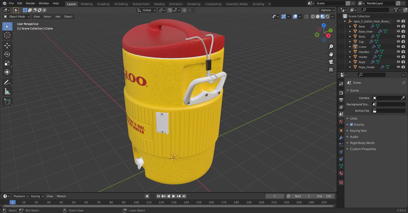 Igloo 5 Gallon Heat Stress Solution Industrial Water Cooler 3D model