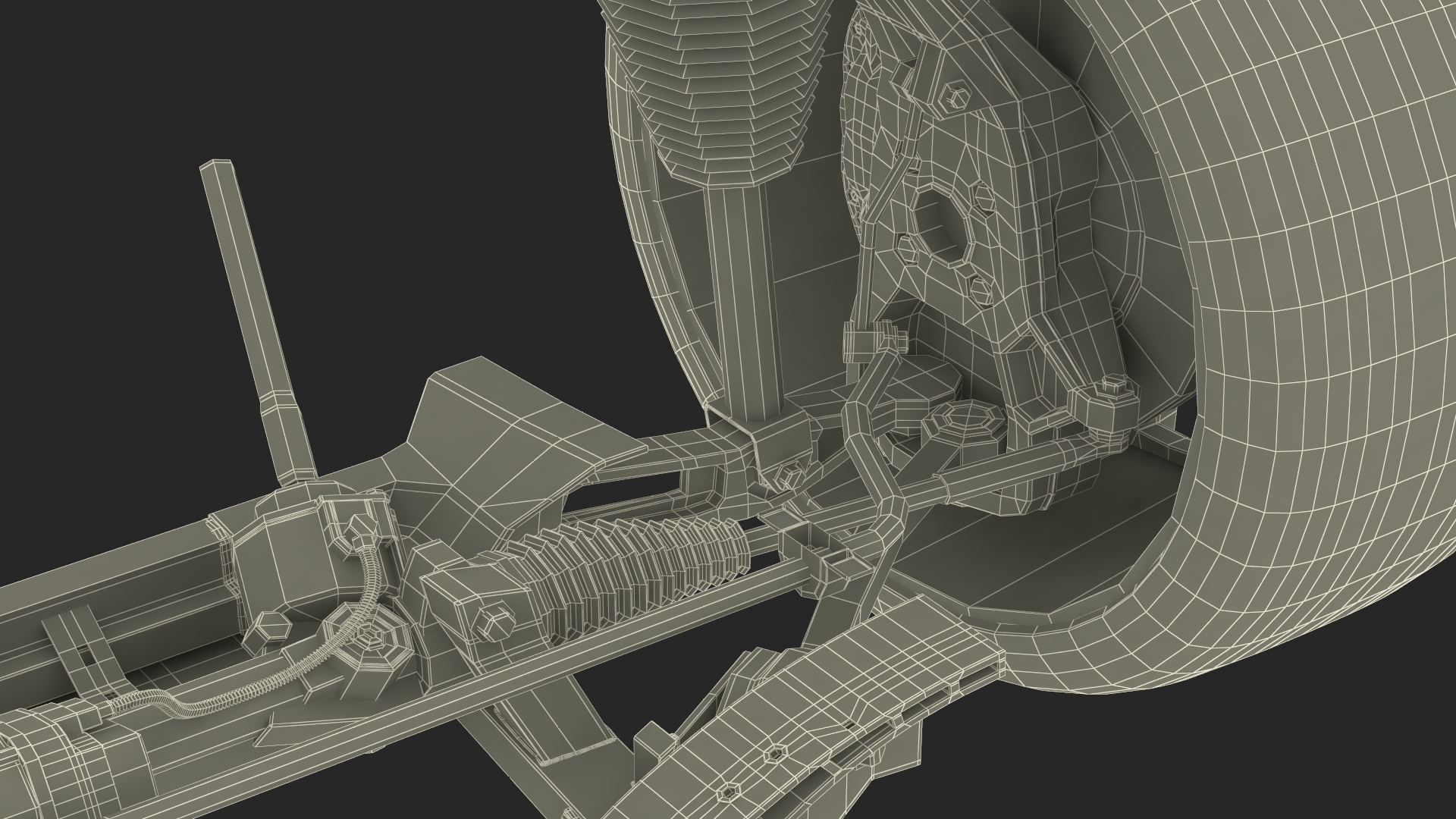 3D model Car Suspension Assembly with Wheels