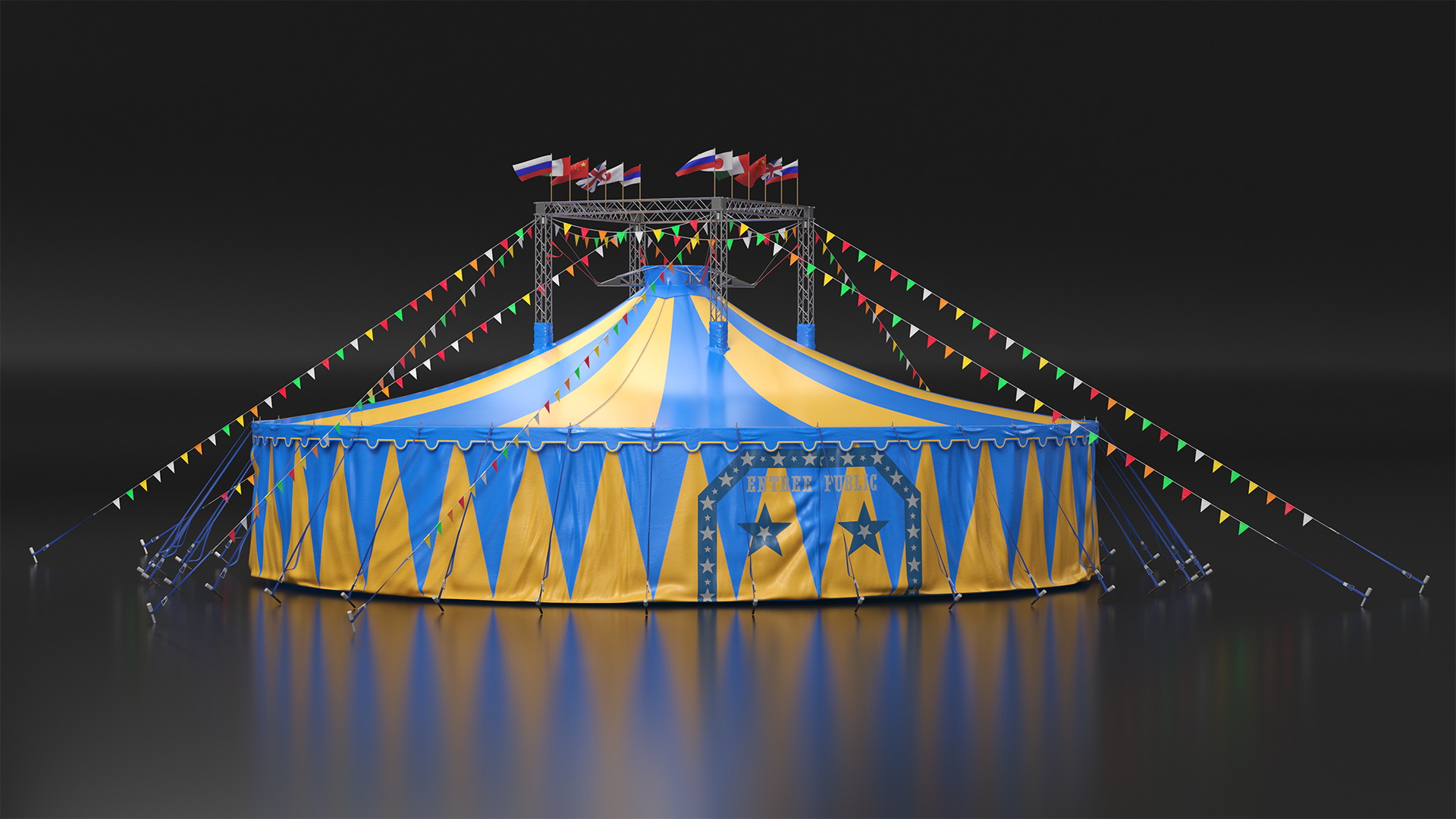 3D Traditional Circus Tent model