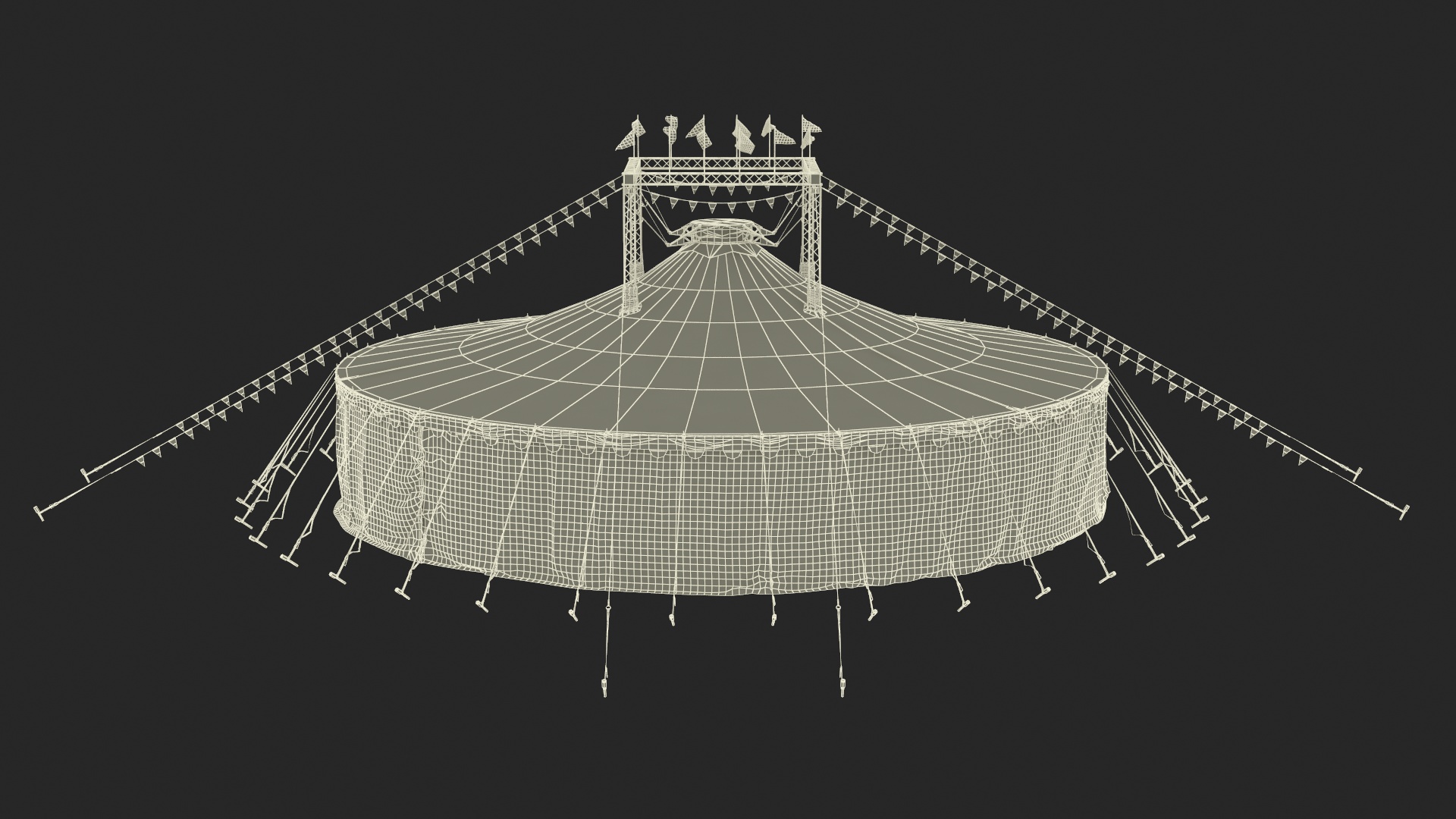 3D Traditional Circus Tent model