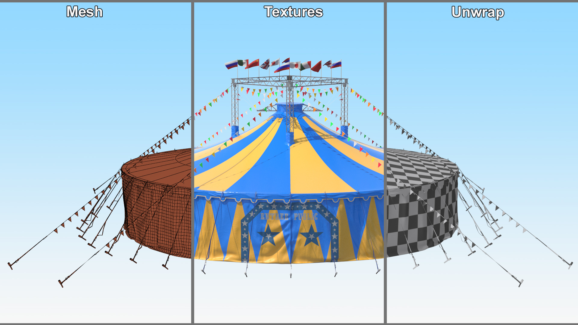 3D Traditional Circus Tent model