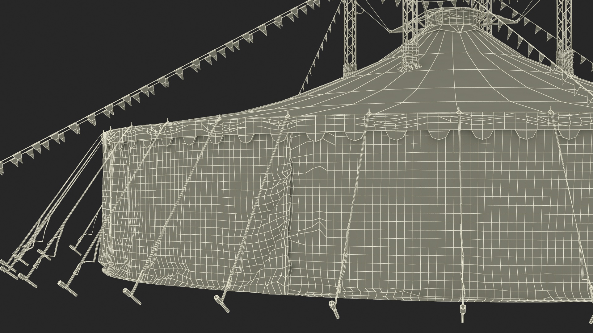 3D Traditional Circus Tent model