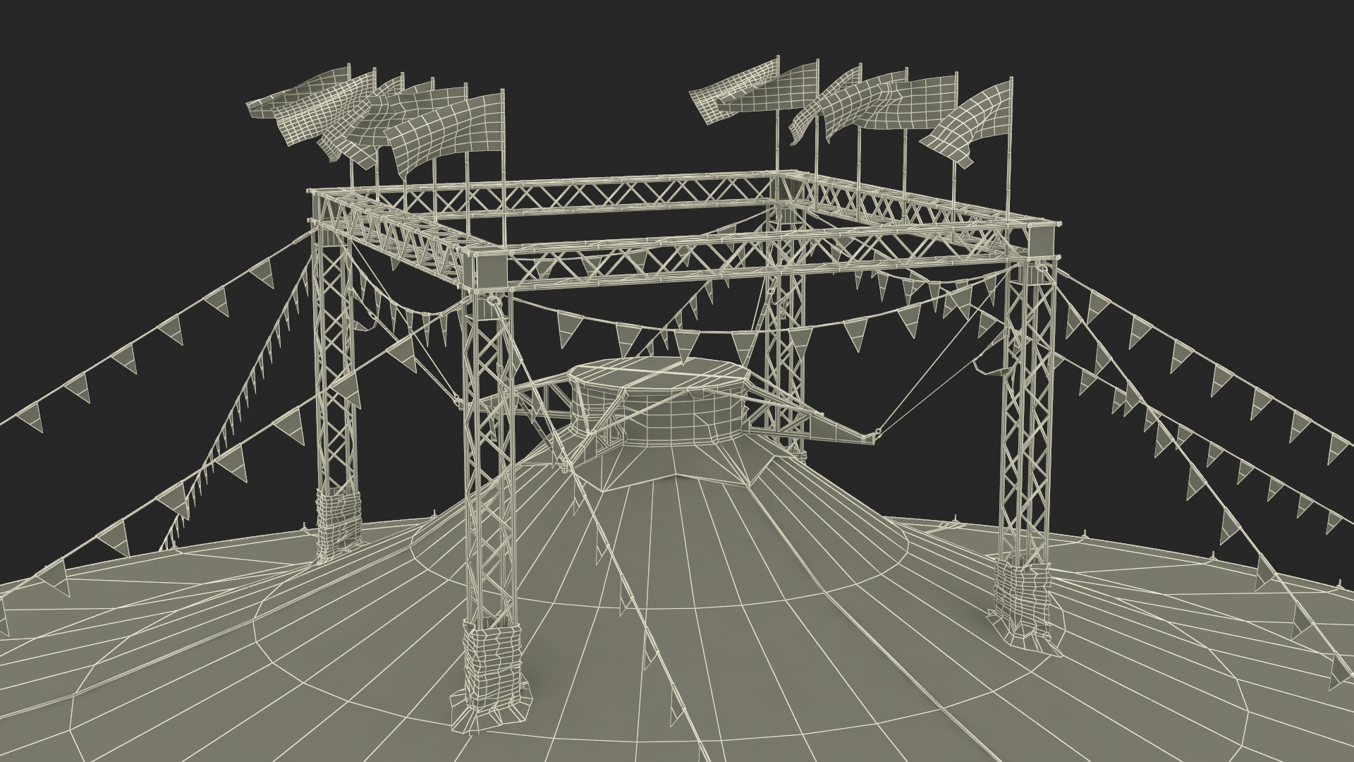 3D Traditional Circus Tent model