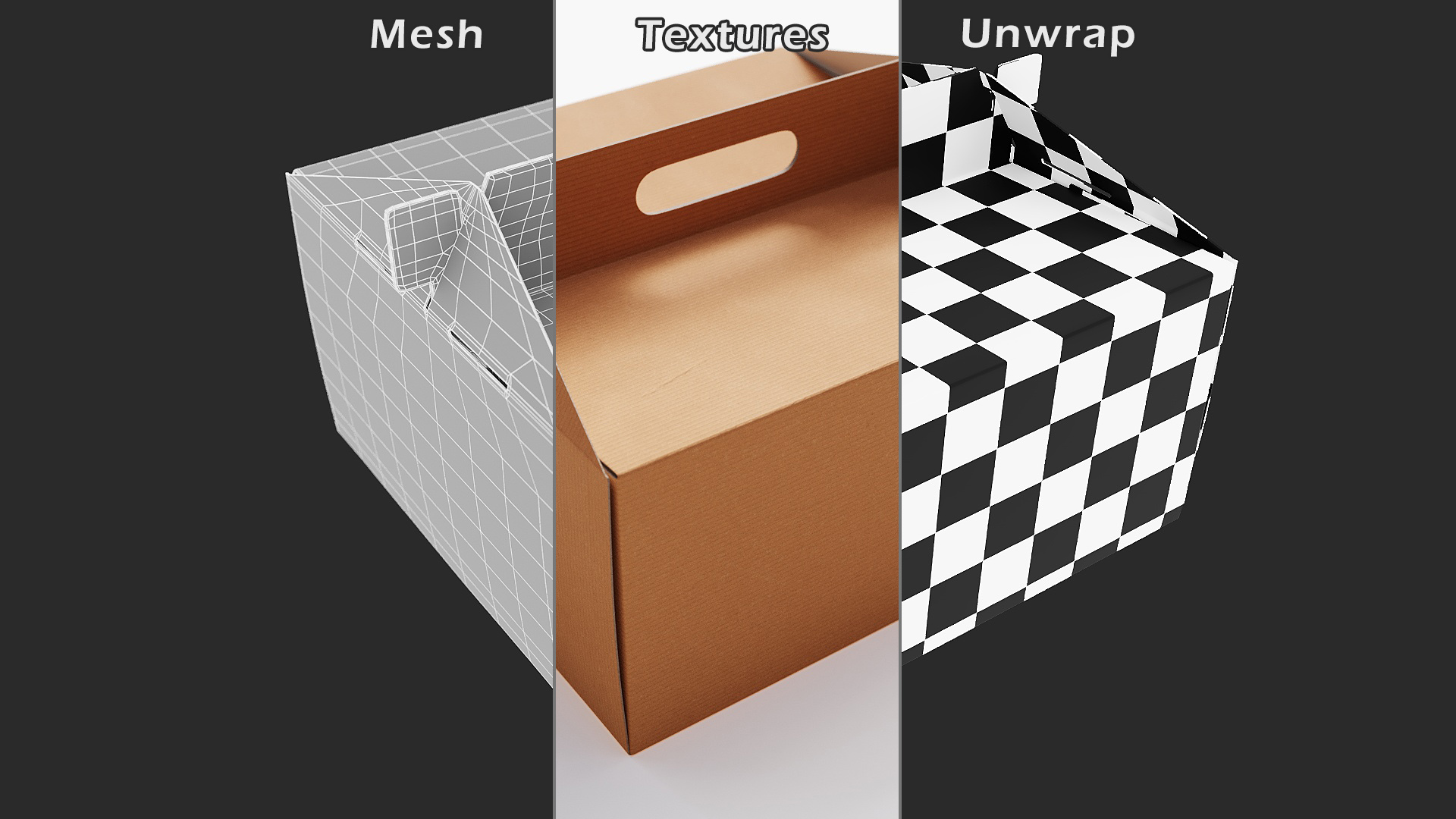 3D W Packaging Cake Box Kraft No Window