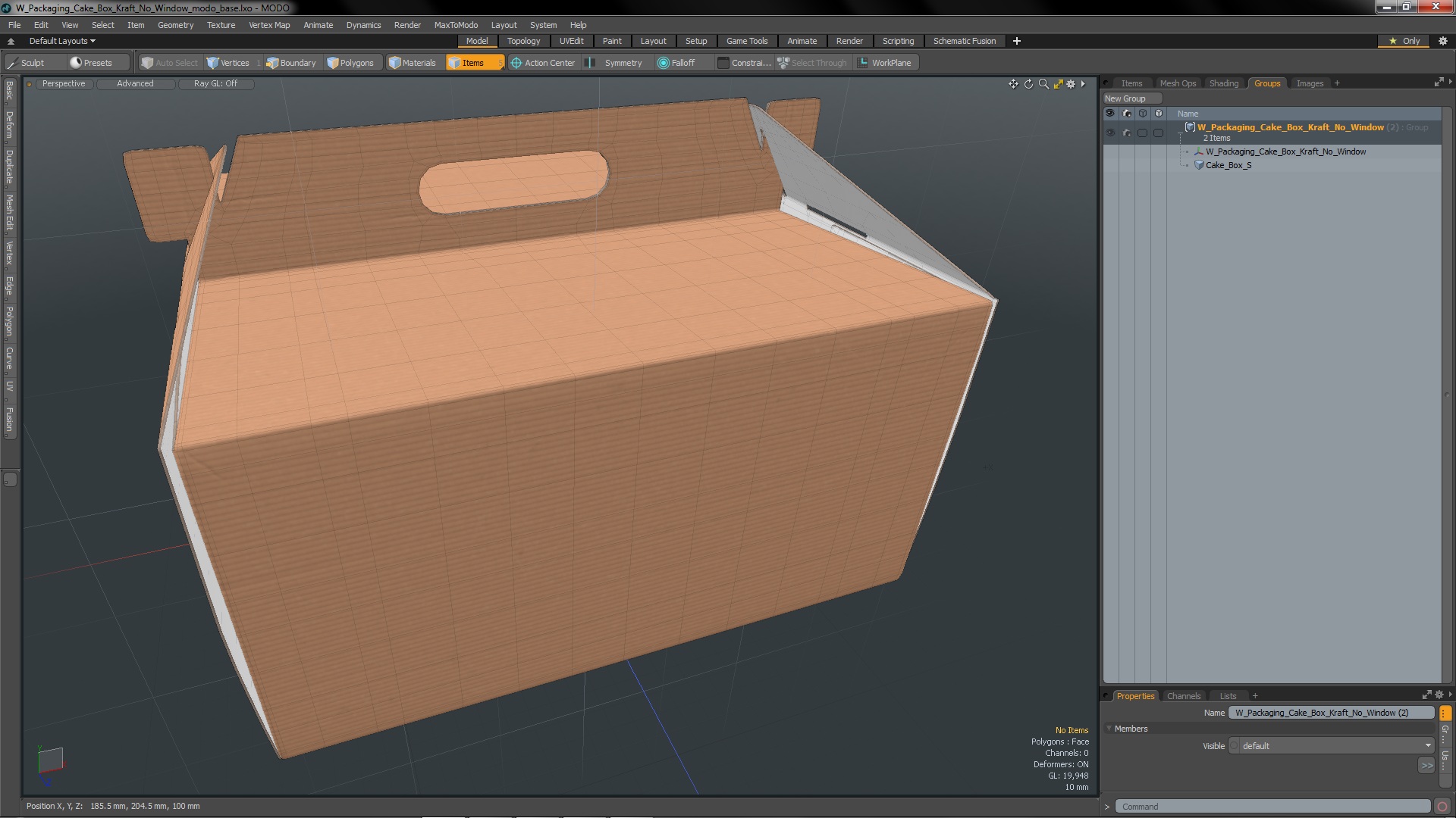 3D W Packaging Cake Box Kraft No Window