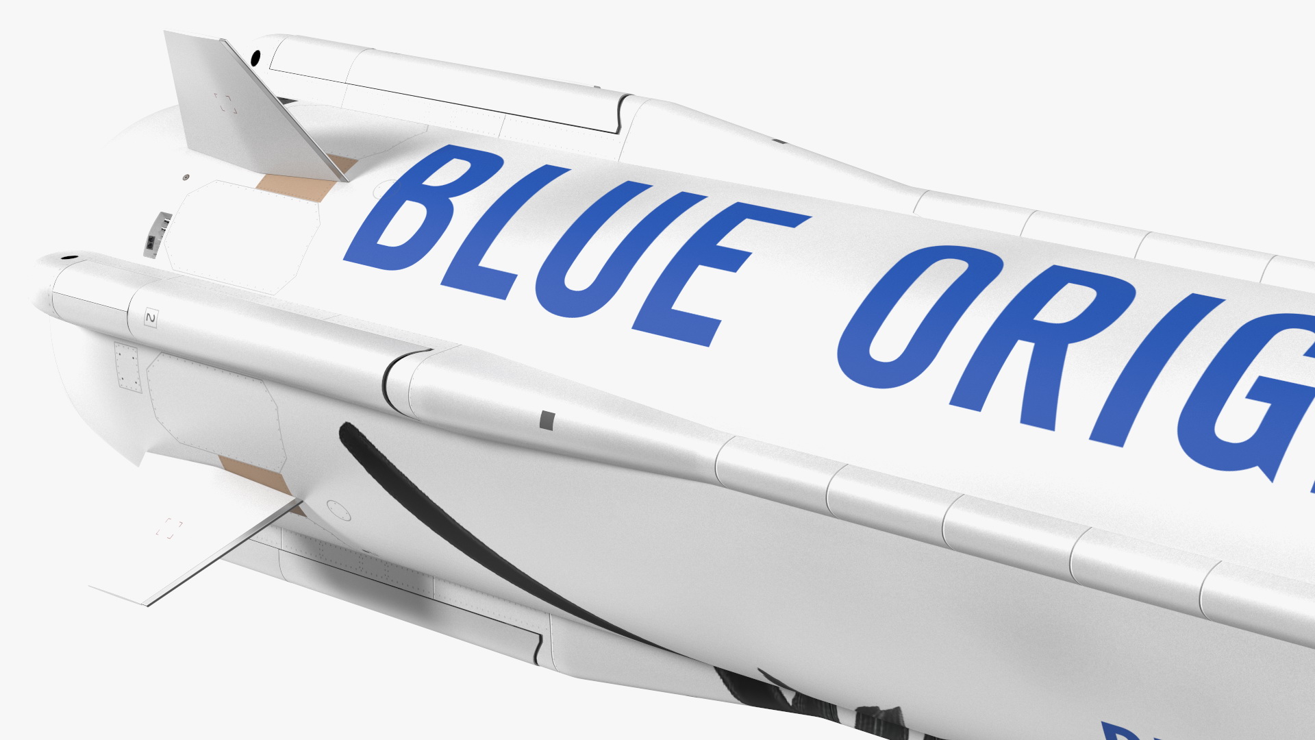 3D model Blue Origin New Shepard Rocket Booster Rigged