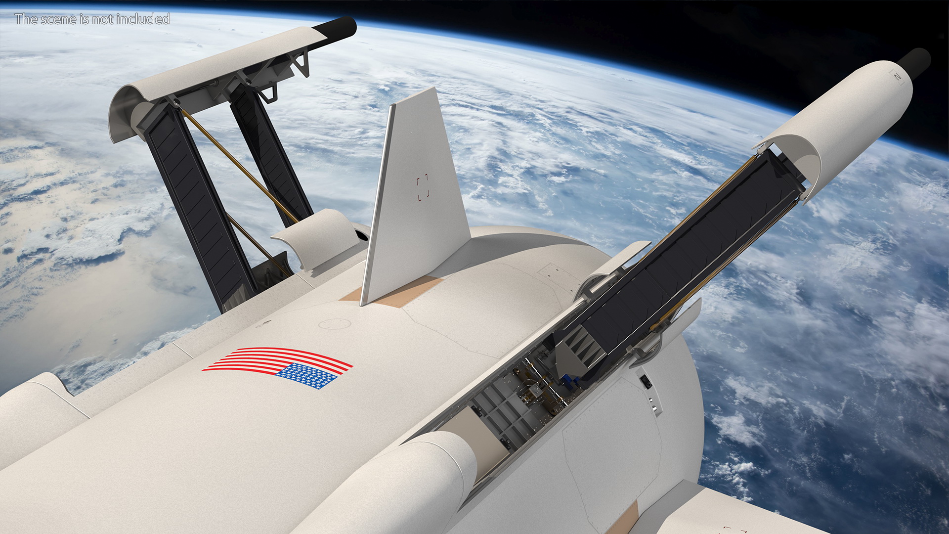 3D model Blue Origin New Shepard Rocket Booster Rigged