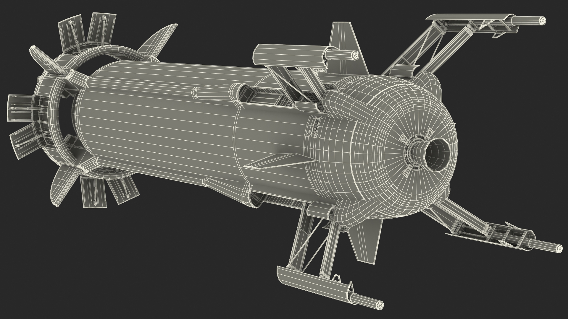3D model Blue Origin New Shepard Rocket Booster Rigged