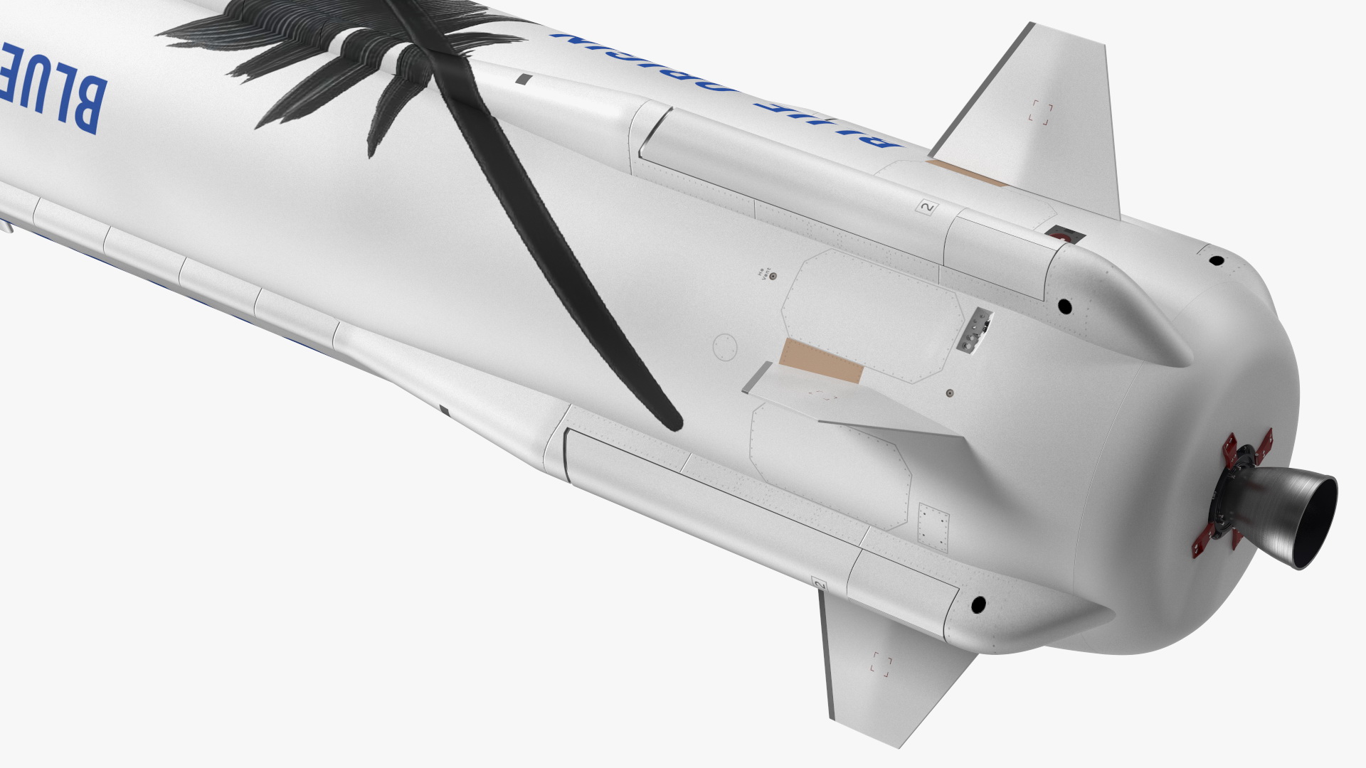 3D model Blue Origin New Shepard Rocket Booster Rigged
