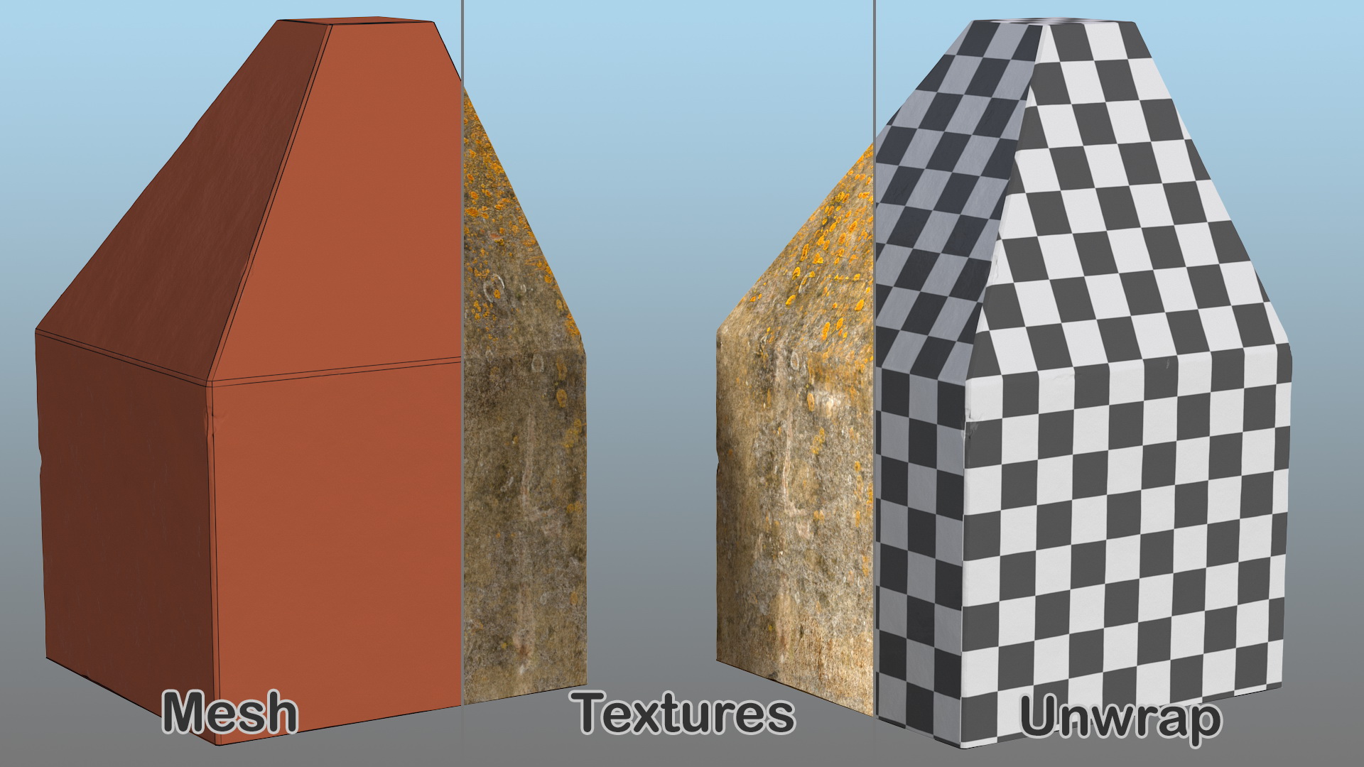 3D model Dragon Teeth Tank Obstacle Old